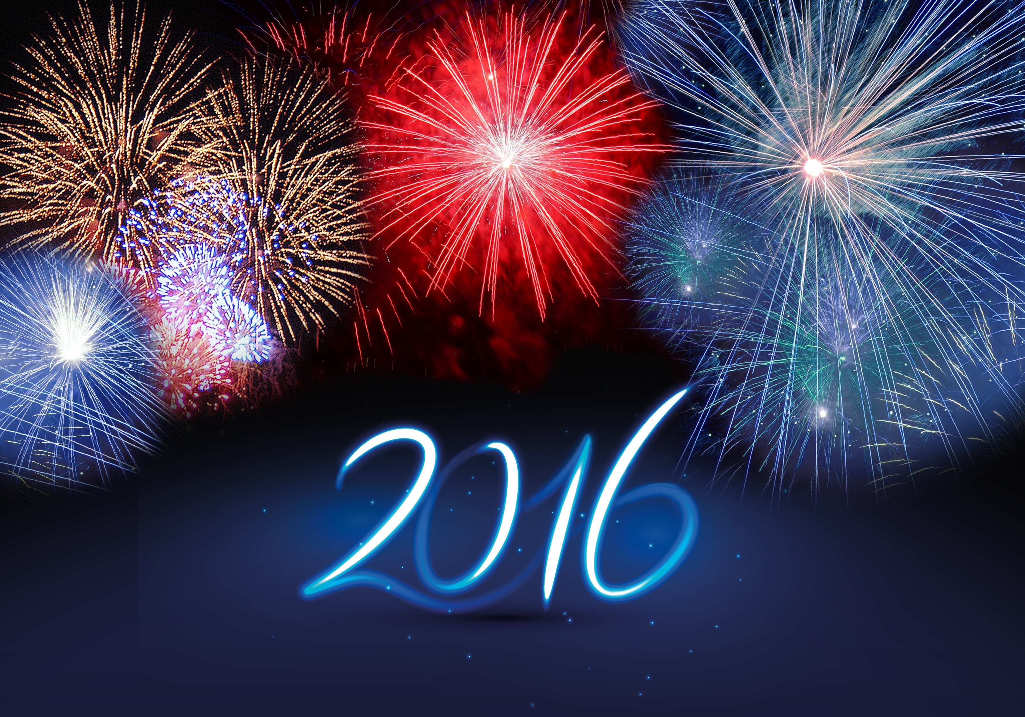 732896 télécharger le fond d'écran vacances, nouvel an 2016, feu d'artifice, nouvel an - économiseurs d'écran et images gratuitement