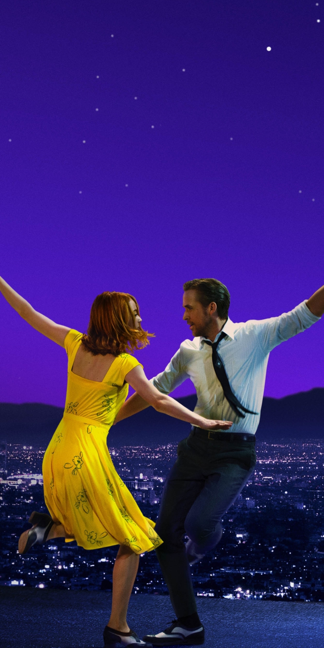 Descarga gratuita de fondo de pantalla para móvil de Noche, Ryan Gosling, Emma Stone, Películas, Bailando, La Ciudad De Las Estrellas (La La Land).