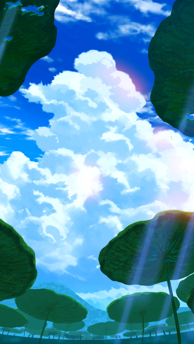 Download mobile wallpaper Anime, Sky, Cloud, Original, Sunbeam, Sunbean for free.