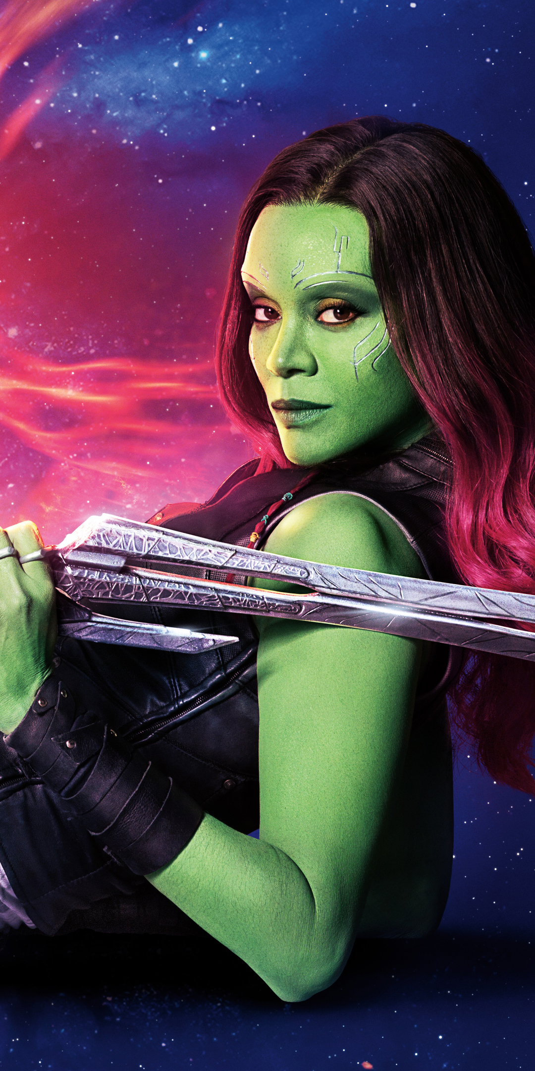 Handy-Wallpaper Filme, Zoë Saldana, Gamora, Guardians Of The Galaxy Vol 2 kostenlos herunterladen.