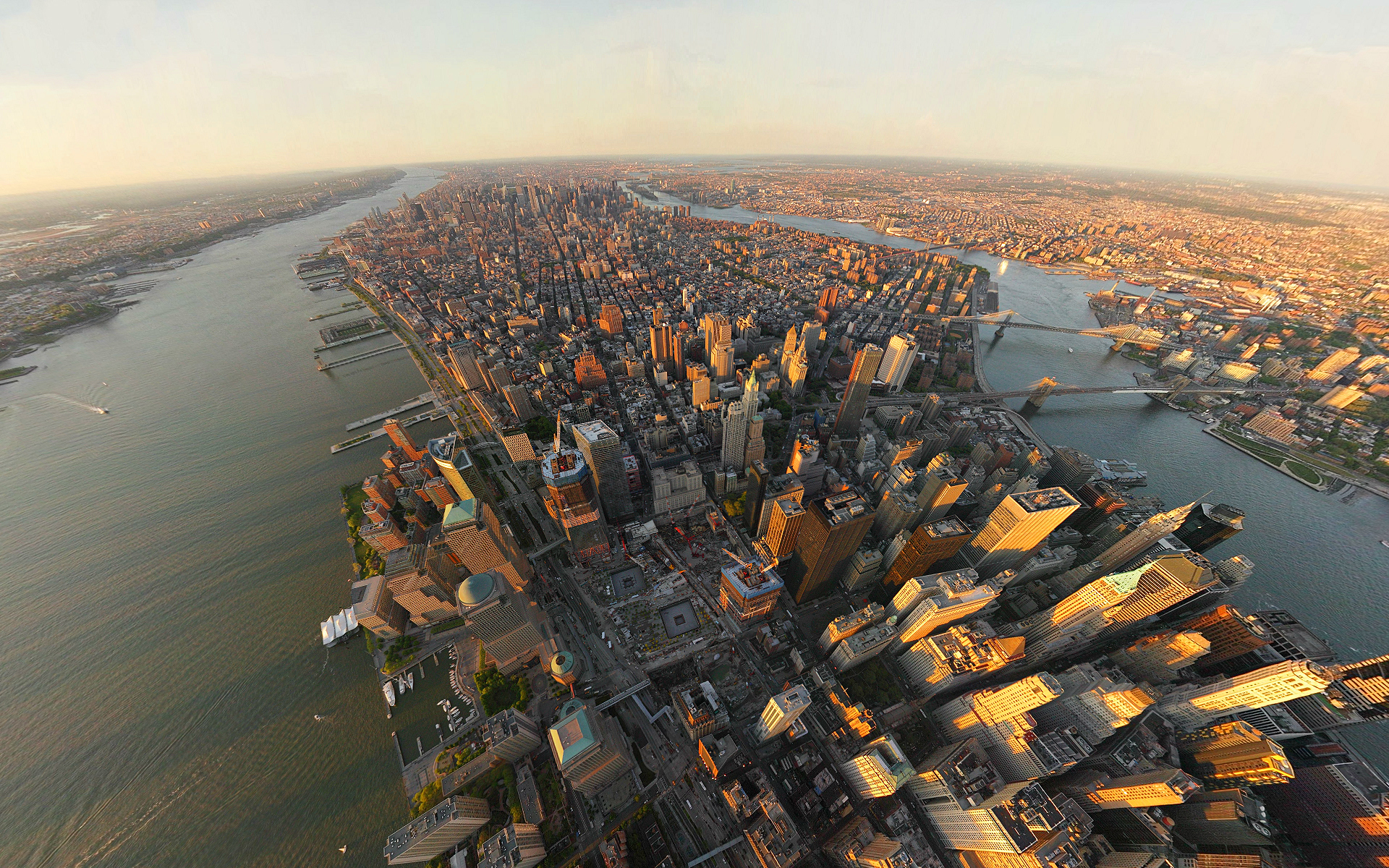 Free download wallpaper Manhattan, Aerial, Man Made on your PC desktop