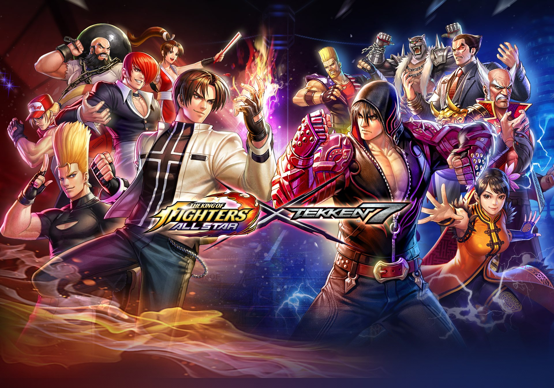 Download mobile wallpaper Tekken, Crossover, Video Game, The King Of Fighters for free.