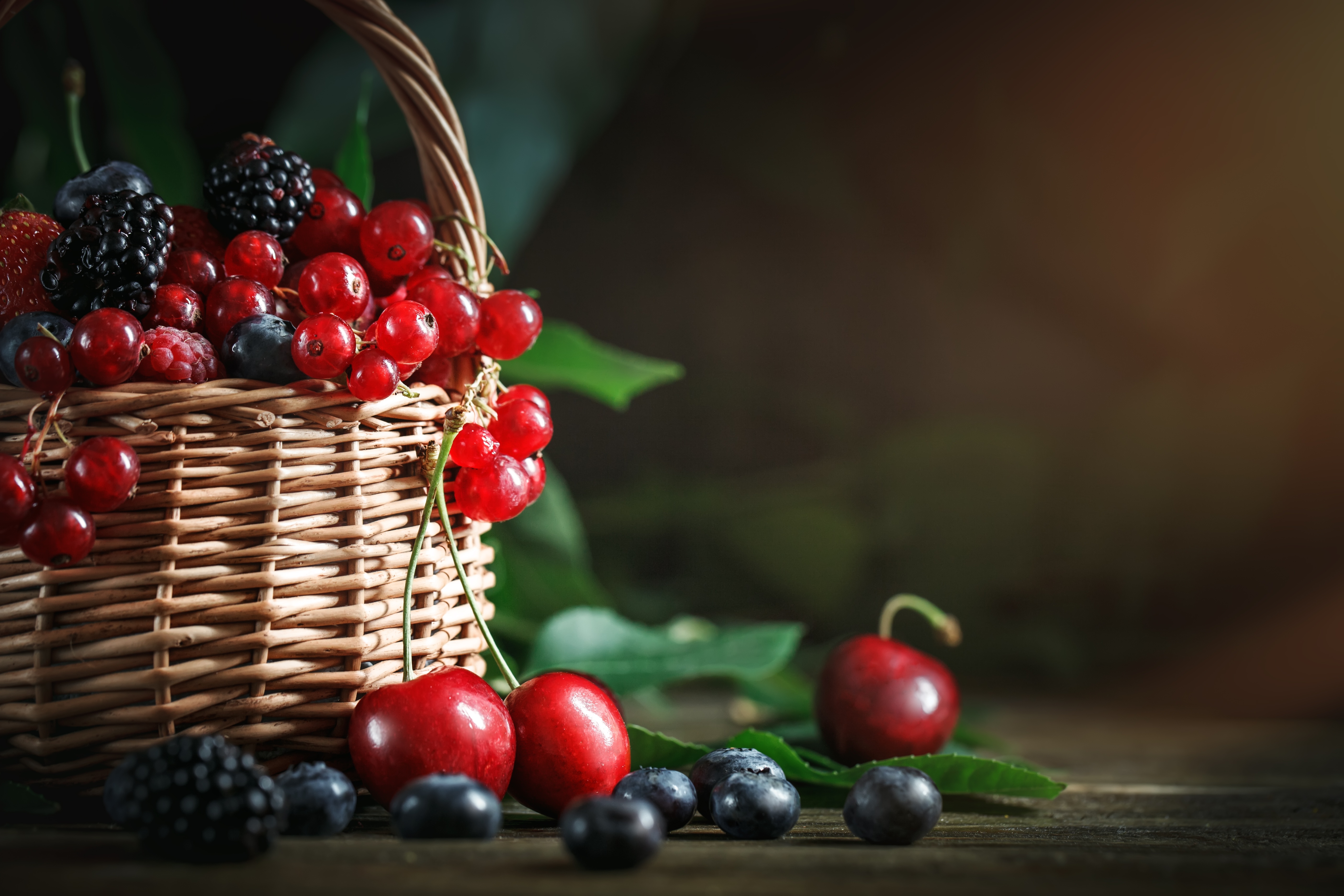 Download mobile wallpaper Food, Cherry, Still Life, Berry, Fruit, Basket, Currants for free.