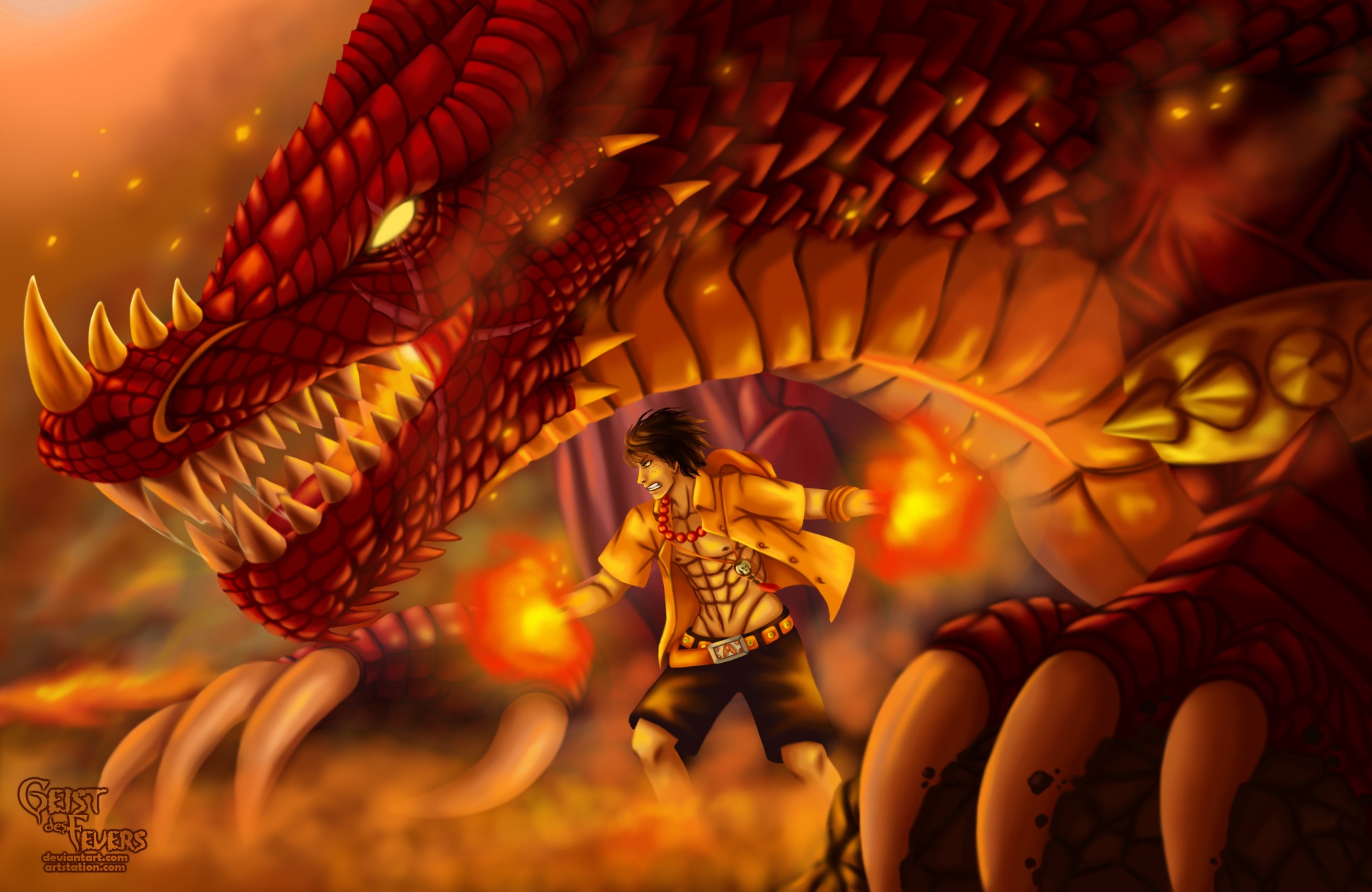 Download mobile wallpaper Anime, Dragon, Portgas D Ace, One Piece for free.