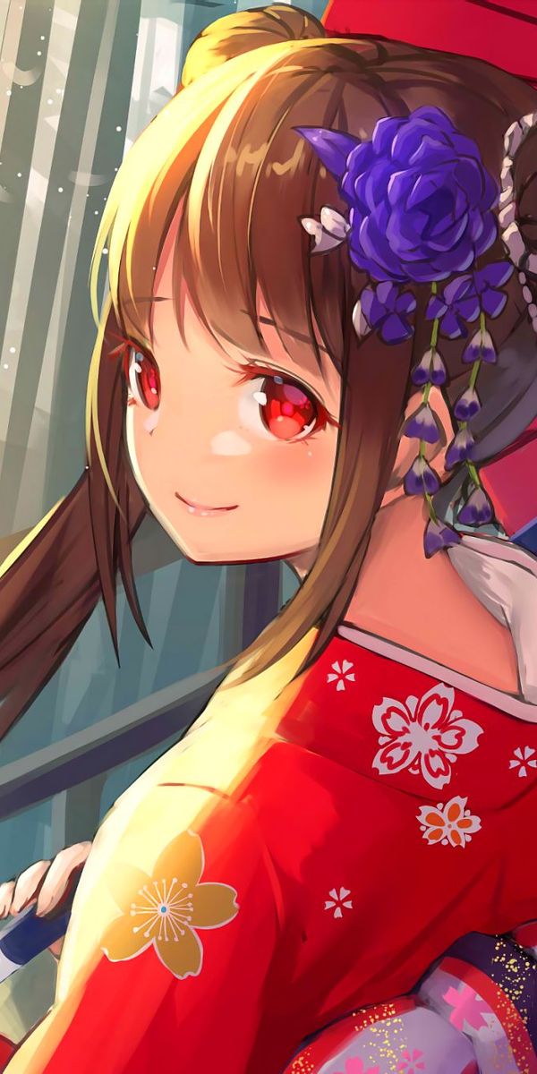 Papel de parede para celular: Anime, Garota, Roupas Japonesas, Quimono ...