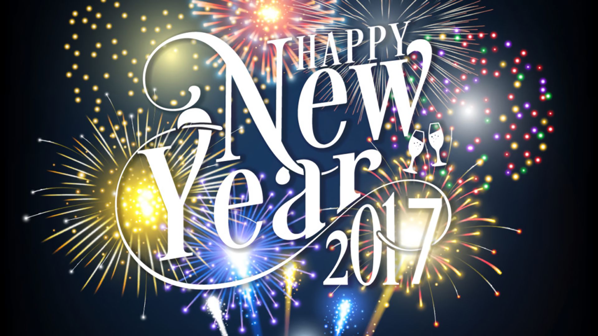 802481壁紙のダウンロードホリデー, 2017年新年, 花火, 新年-スクリーンセーバーと写真を無料で