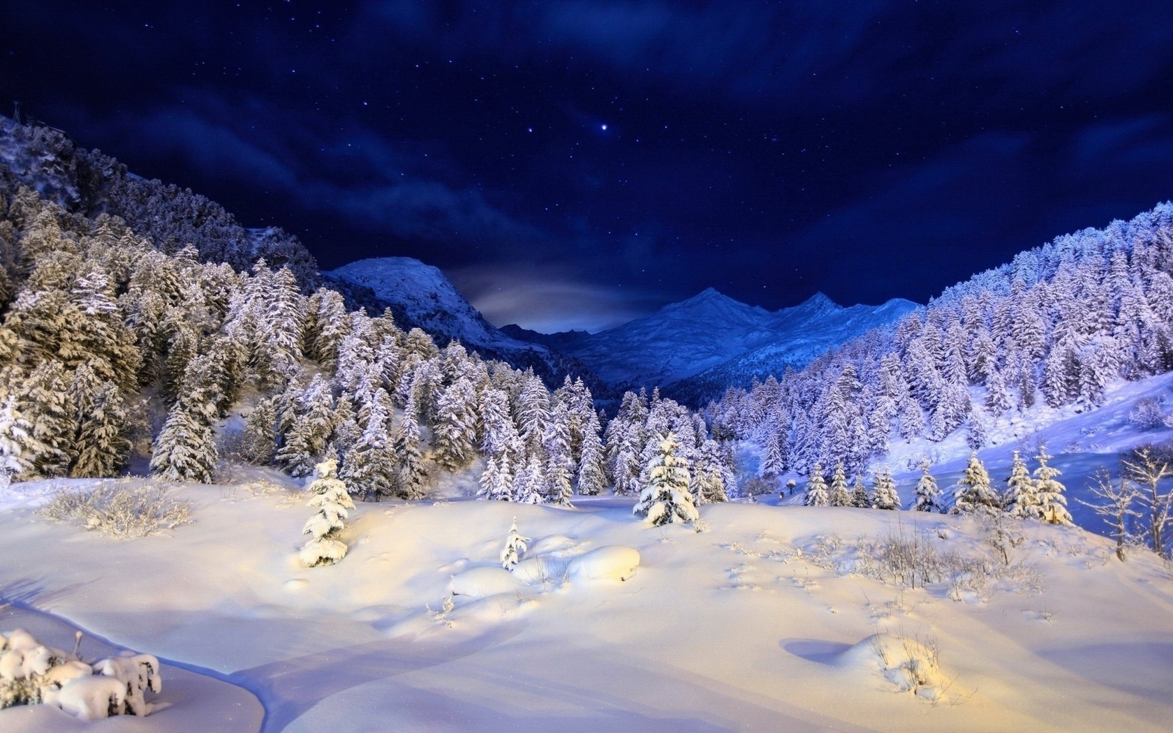Скачать обои бесплатно Снег, Природа, Деревья, Зима, Пейзаж картинка на рабочий стол ПК
