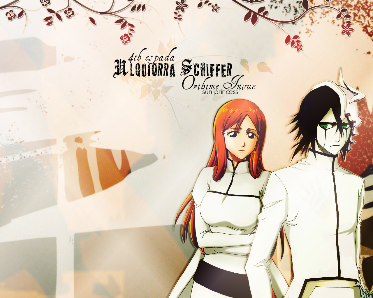 Handy-Wallpaper Bleach, Animes, Orihime Inoue, Ulquiorra Cifer kostenlos herunterladen.