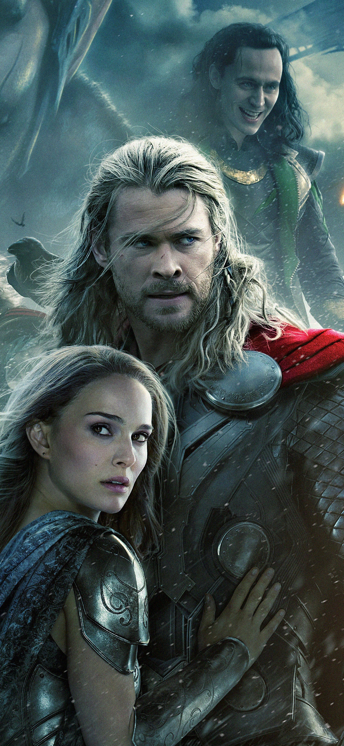 Descarga gratuita de fondo de pantalla para móvil de Natalie Portman, Películas, Thor, Loki (Marvel Cómics), Chris Hemsworth, Tom Hiddleston, Jane Fomentar, Thor: El Mundo Oscuro.