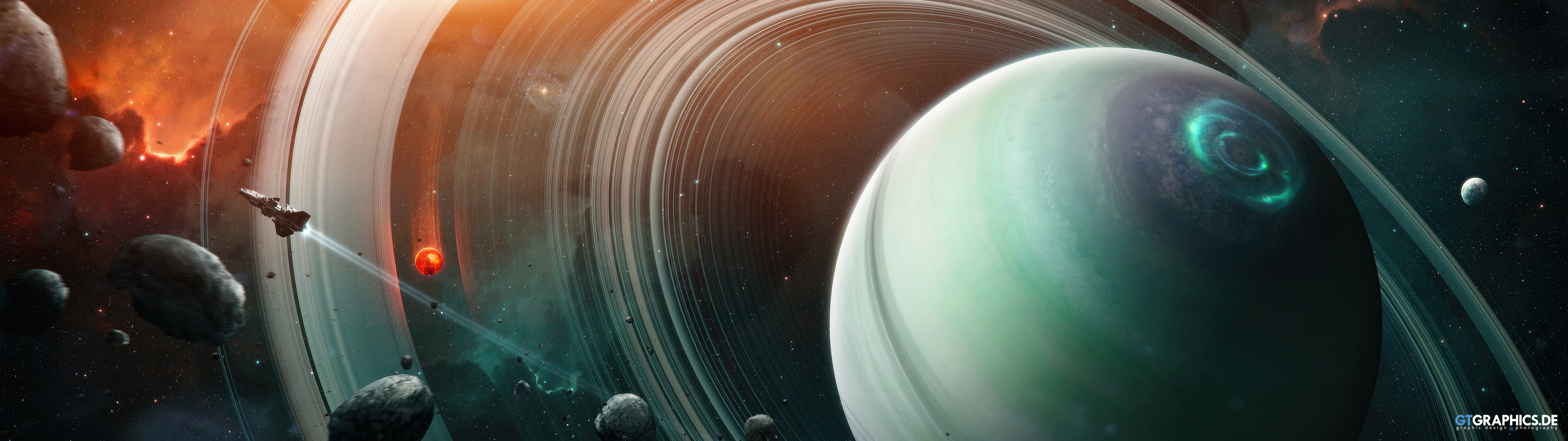 Free download wallpaper Space, Planet, Sci Fi, Spaceship, Planetary Ring on your PC desktop