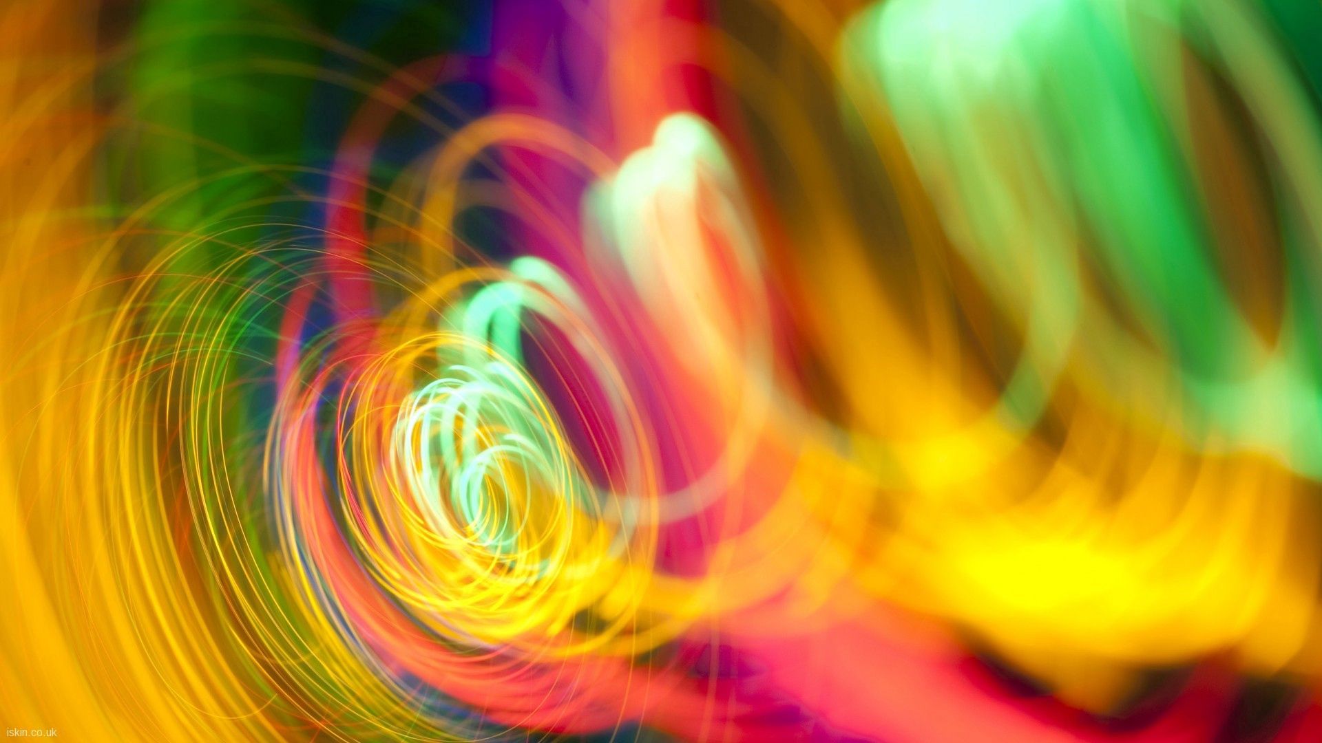 Download mobile wallpaper Motley, Brilliance, Spiral, Shine, Multicolored, Light, Abstract for free.