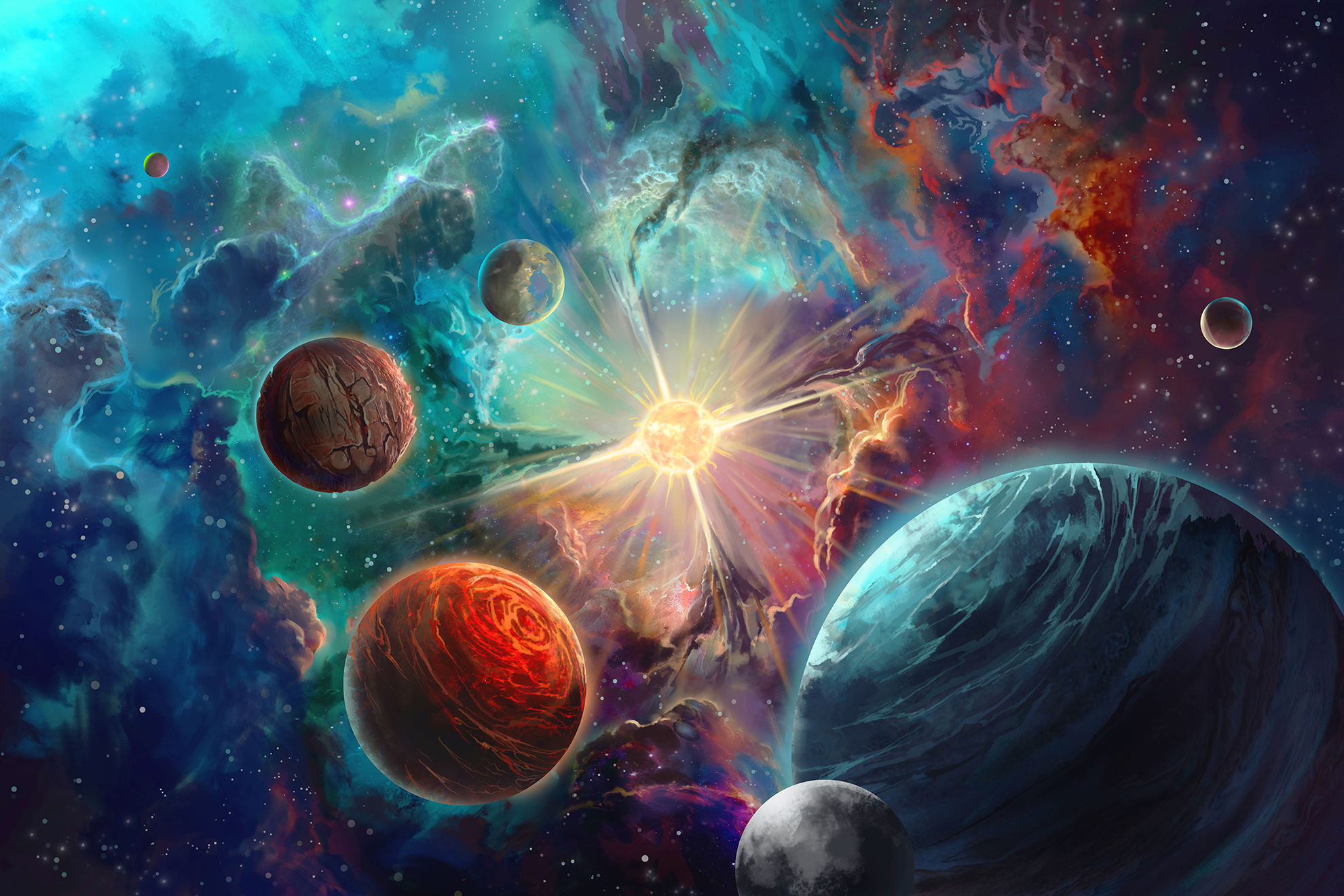 Free download wallpaper Nebula, Space, Planet, Colorful, Sci Fi on your PC desktop