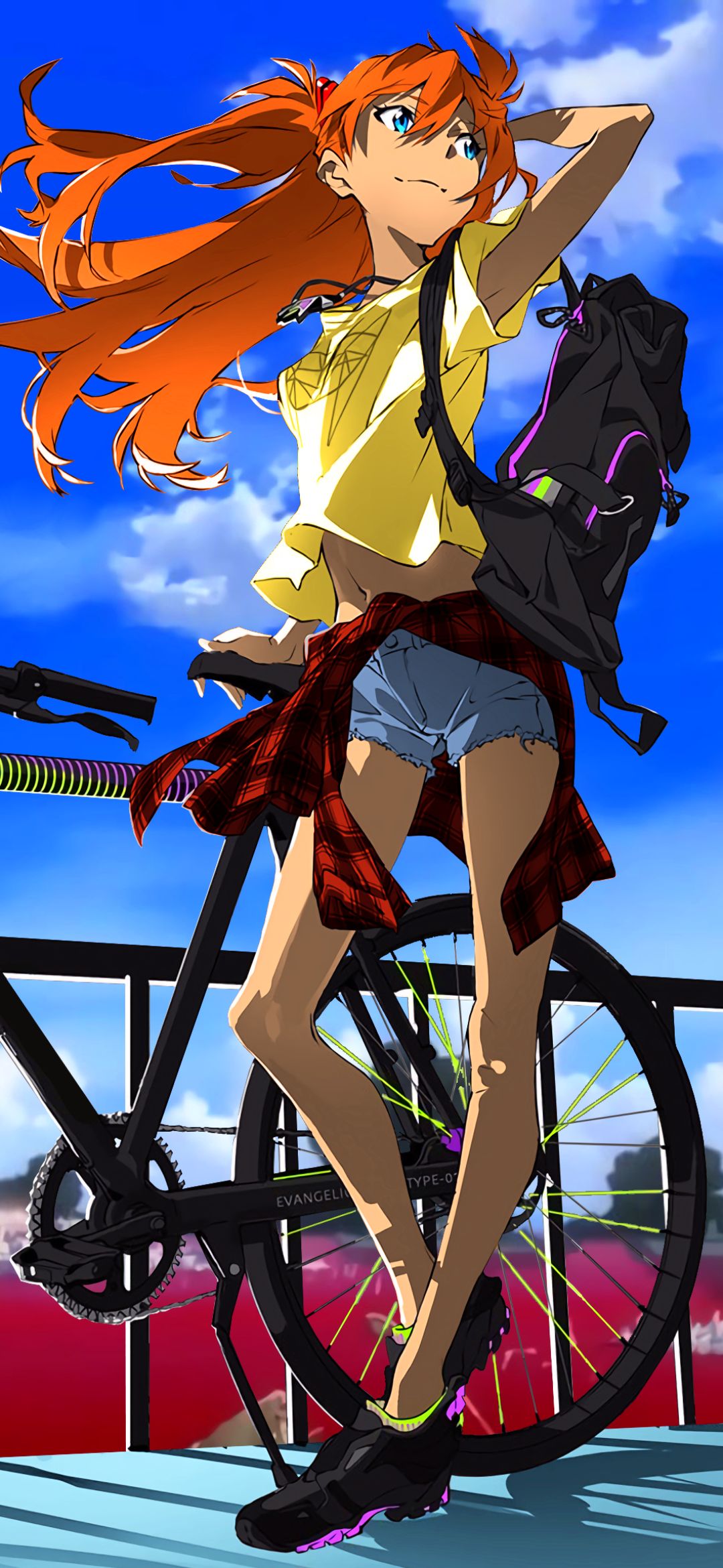 Download mobile wallpaper Anime, Evangelion, Bike, Neon Genesis Evangelion, Asuka Langley Sohryu for free.