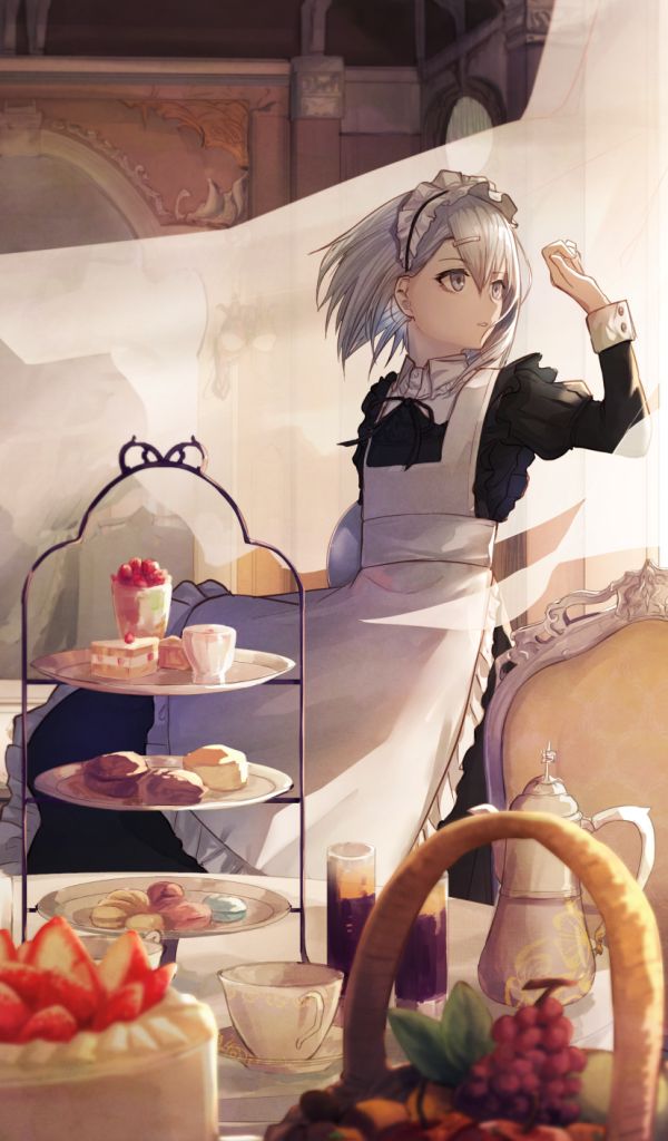 Download mobile wallpaper Anime, Cake, Sweets, Original, Maid for free.