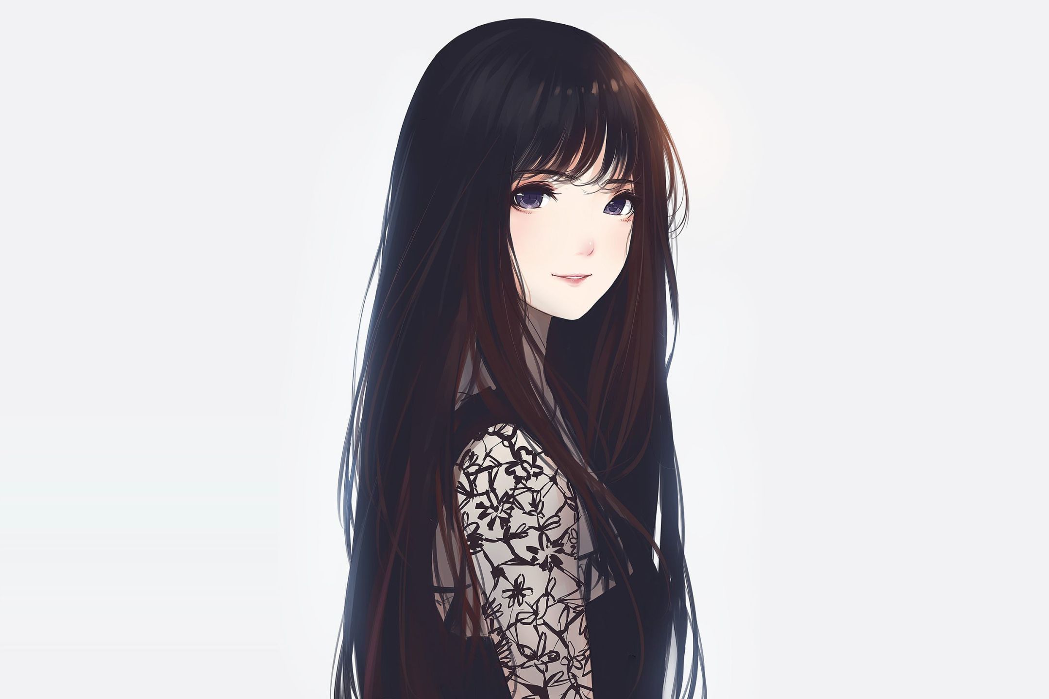 Download mobile wallpaper Anime, Original, Black Hair, Long Hair for free.