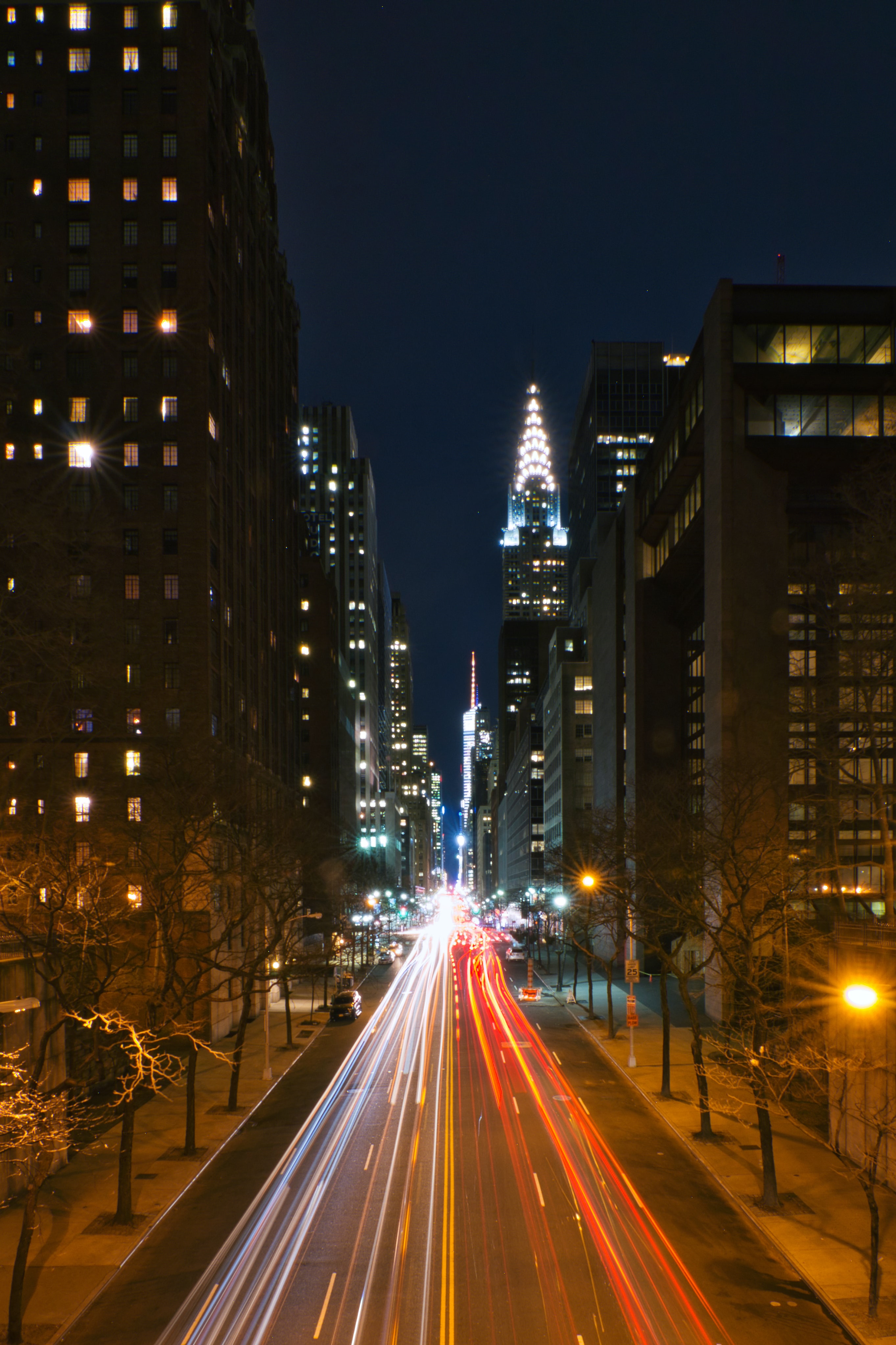 streets, cities, road, lines, long exposure, night city