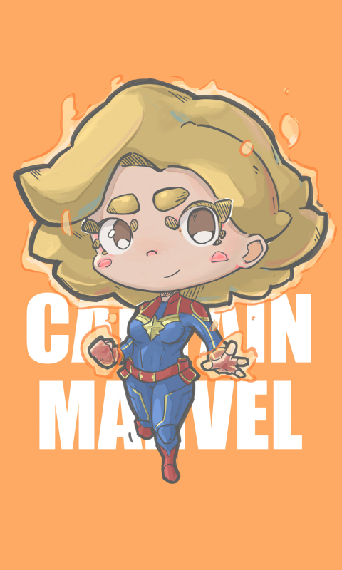 Download mobile wallpaper Comics, Captain Marvel, Chibi, Carol Danvers for free.