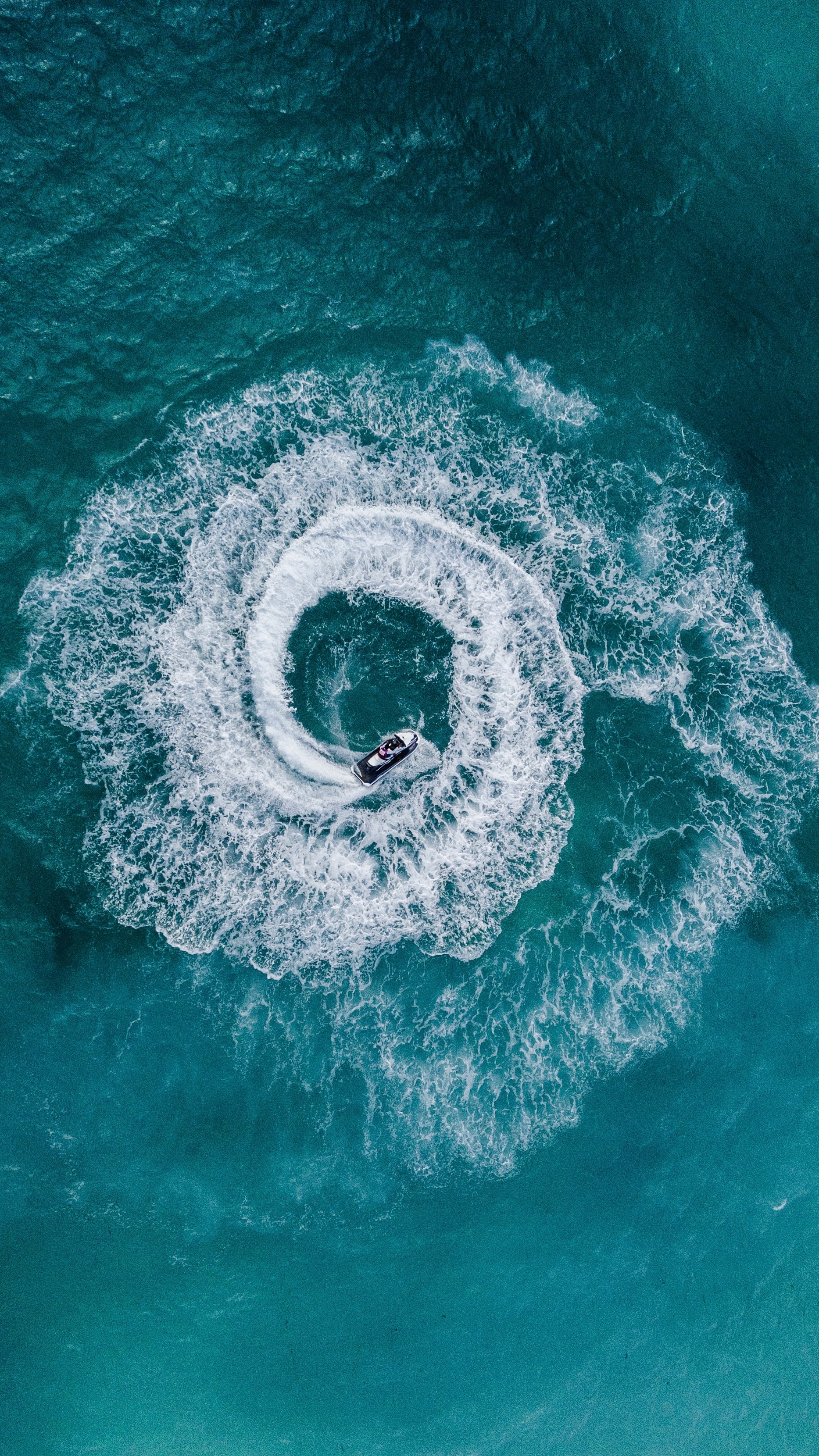 miscellaneous, sea, jet ski, water, waves, view from above, miscellanea, hydrocycle cellphone