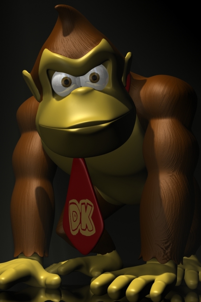 Handy-Wallpaper 3D, Gorilla, Affe, Karikatur, Affen, Computerspiele, Donkey Kong kostenlos herunterladen.