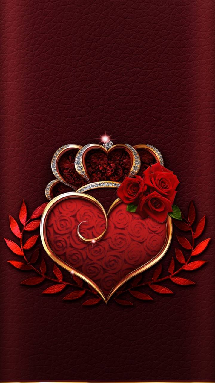 Download mobile wallpaper Valentine's Day, Flower, Holiday, Crown, Heart for free.