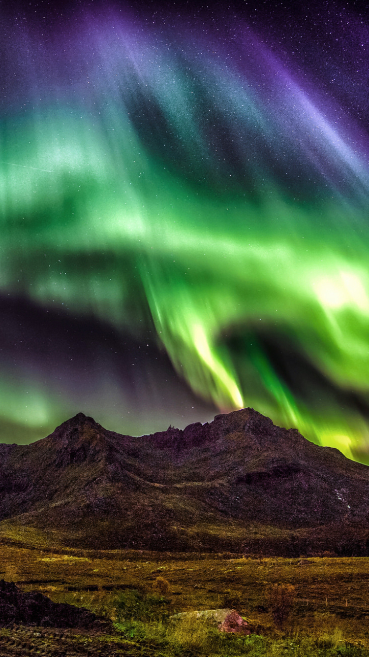 Descarga gratuita de fondo de pantalla para móvil de Naturaleza, Cielo, Noche, Luz, Cielo Estrellado, Aurora Boreal, Tierra/naturaleza.