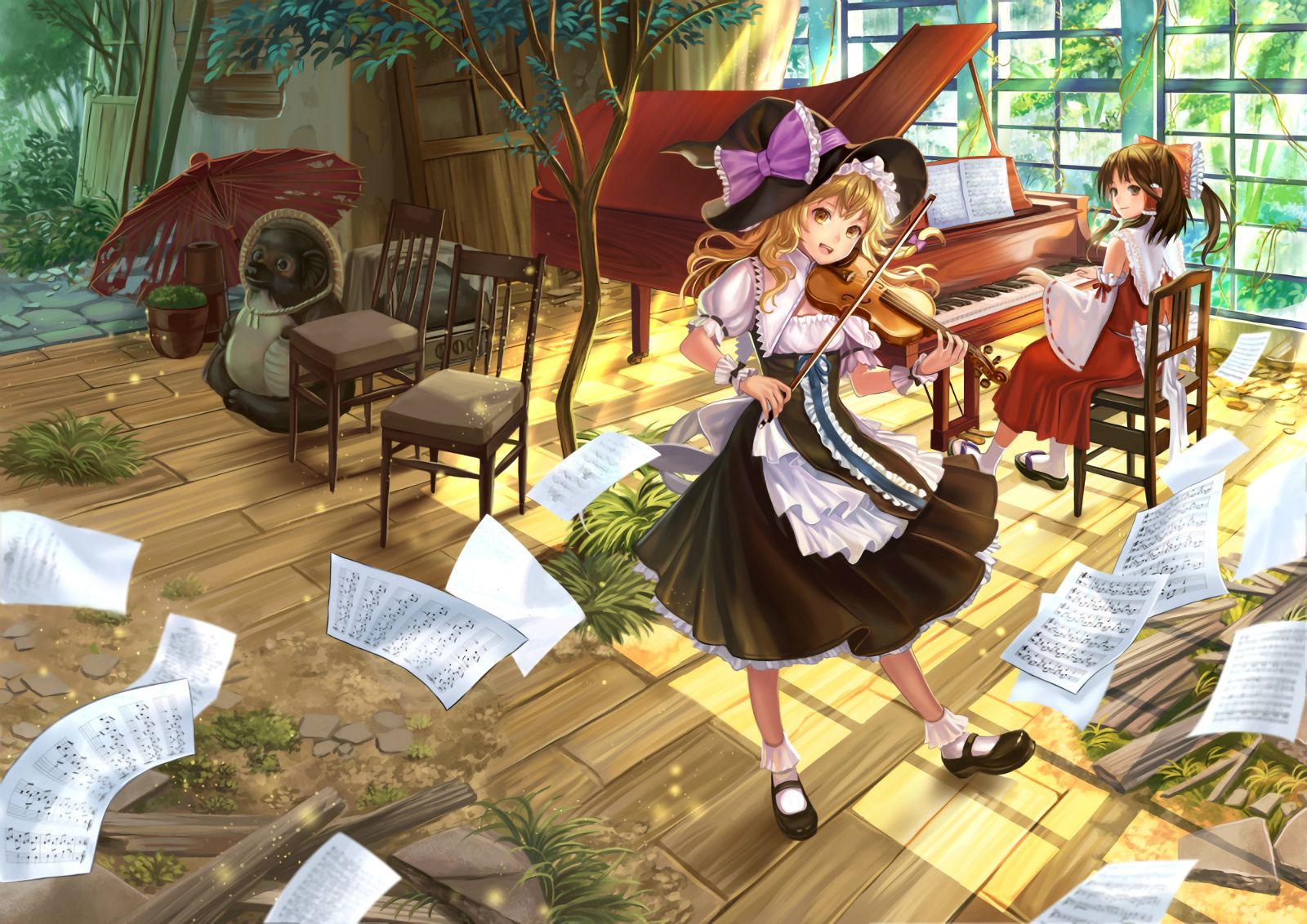 Baixe gratuitamente a imagem Anime, Touhou, Reimu Hakurei, Marisa Kirisame na área de trabalho do seu PC