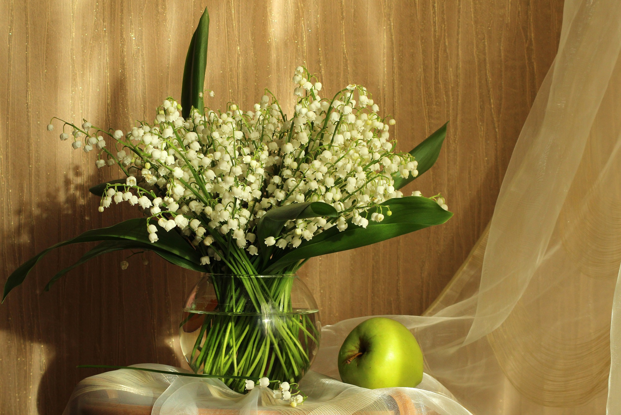 Download mobile wallpaper Apple, Lily Of The Valley, Still Life, Flower, Bouquet, Photography for free.