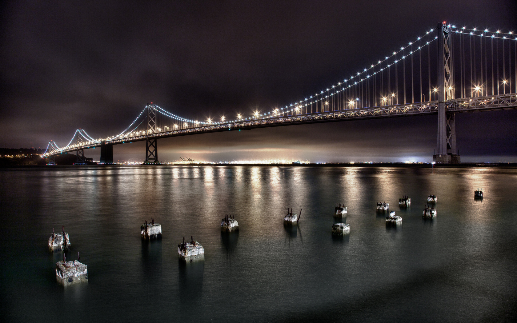 Скачать обои бесплатно Мосты, Сан Франциско, Бэй Бридж, Сделано Человеком картинка на рабочий стол ПК