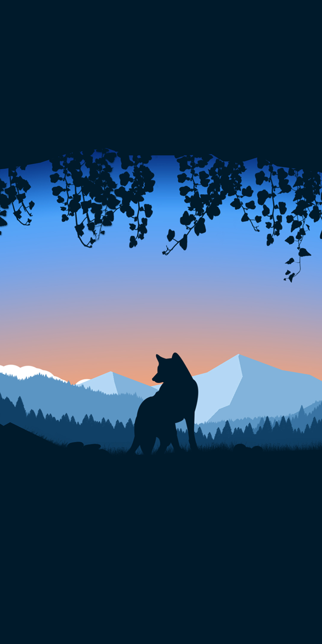 Download mobile wallpaper Minimalism, Wolf, Cave, Artistic for free.