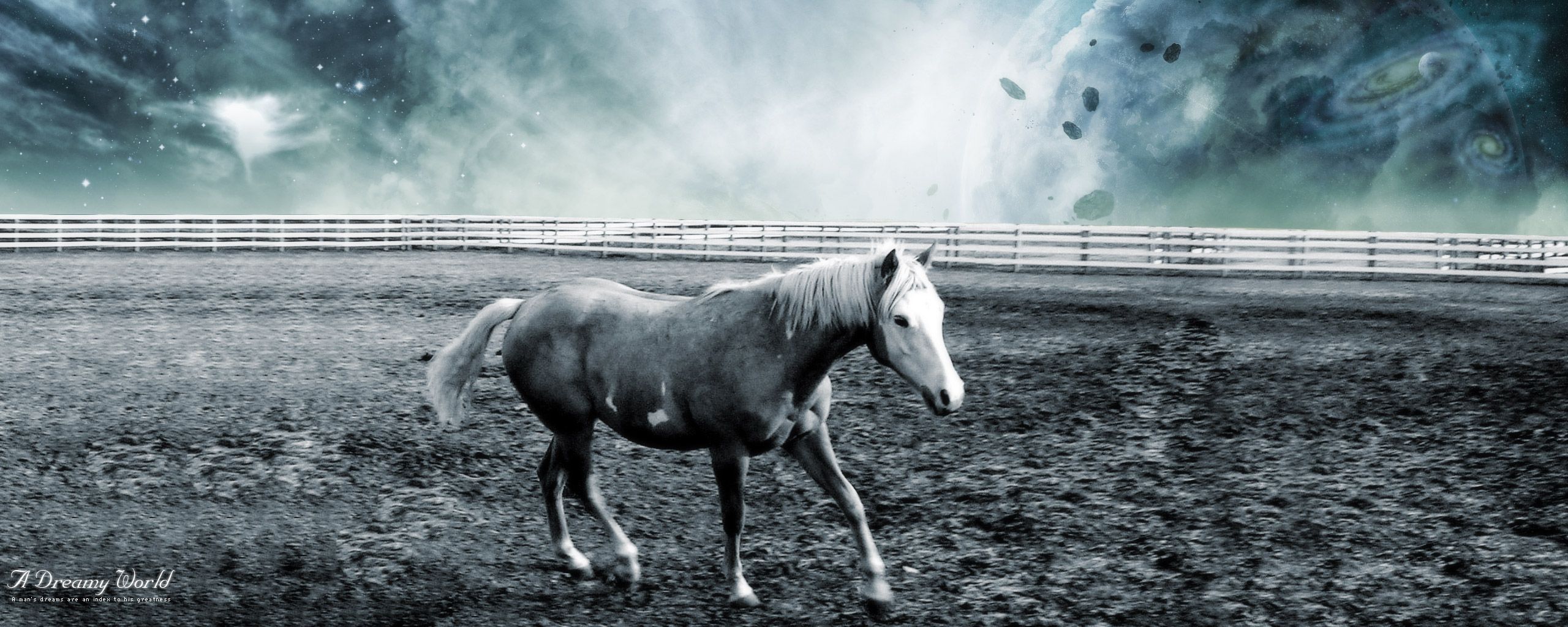 Download mobile wallpaper Earth, Horse, A Dreamy World for free.
