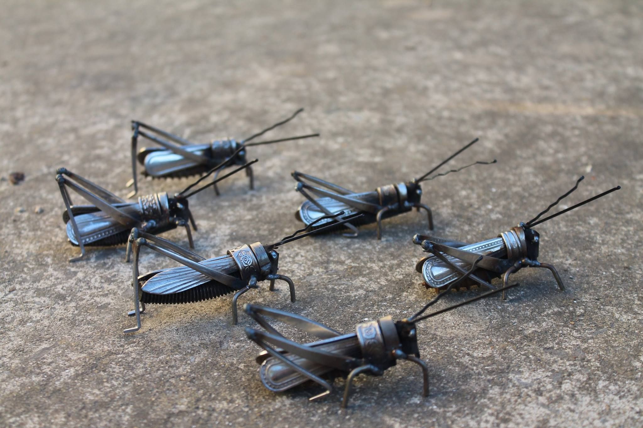 grasshopper, man made, sculpture, cricket (animal), scrap metal art