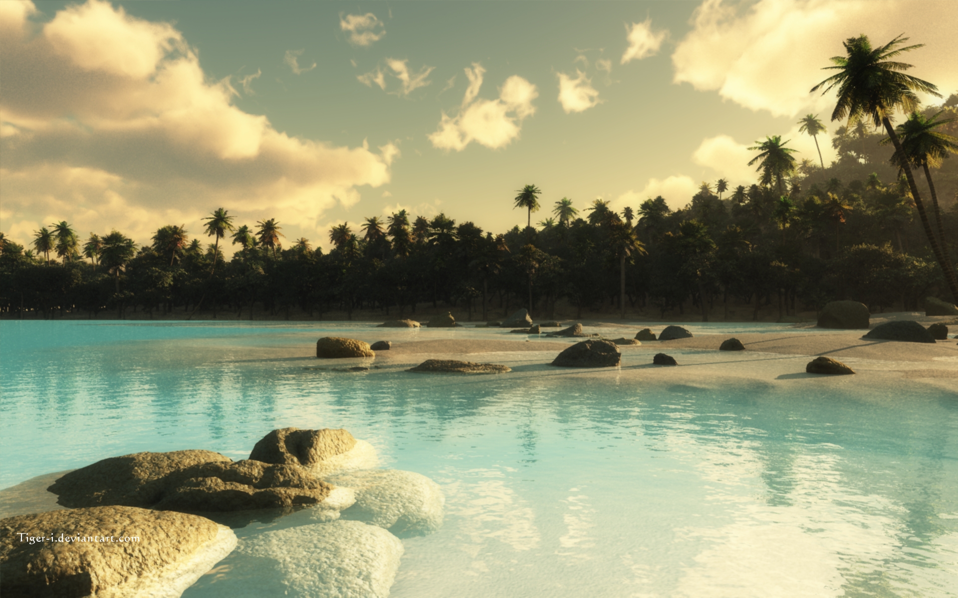 tropical, shore, earth, beach, sand Panoramic Wallpaper