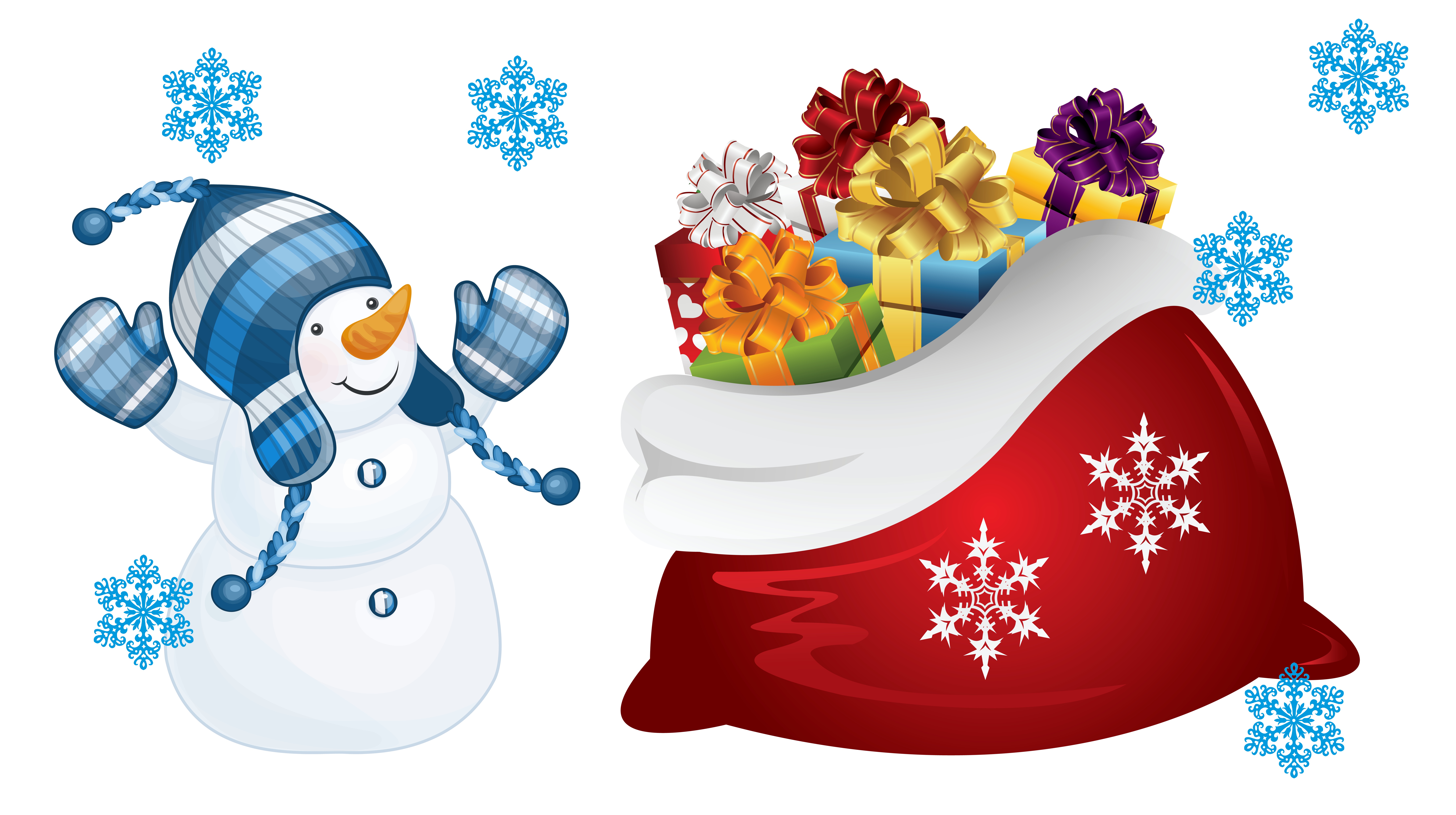 Laden Sie das Feiertage, Weihnachten, Schneemann, Geschenk-Bild kostenlos auf Ihren PC-Desktop herunter