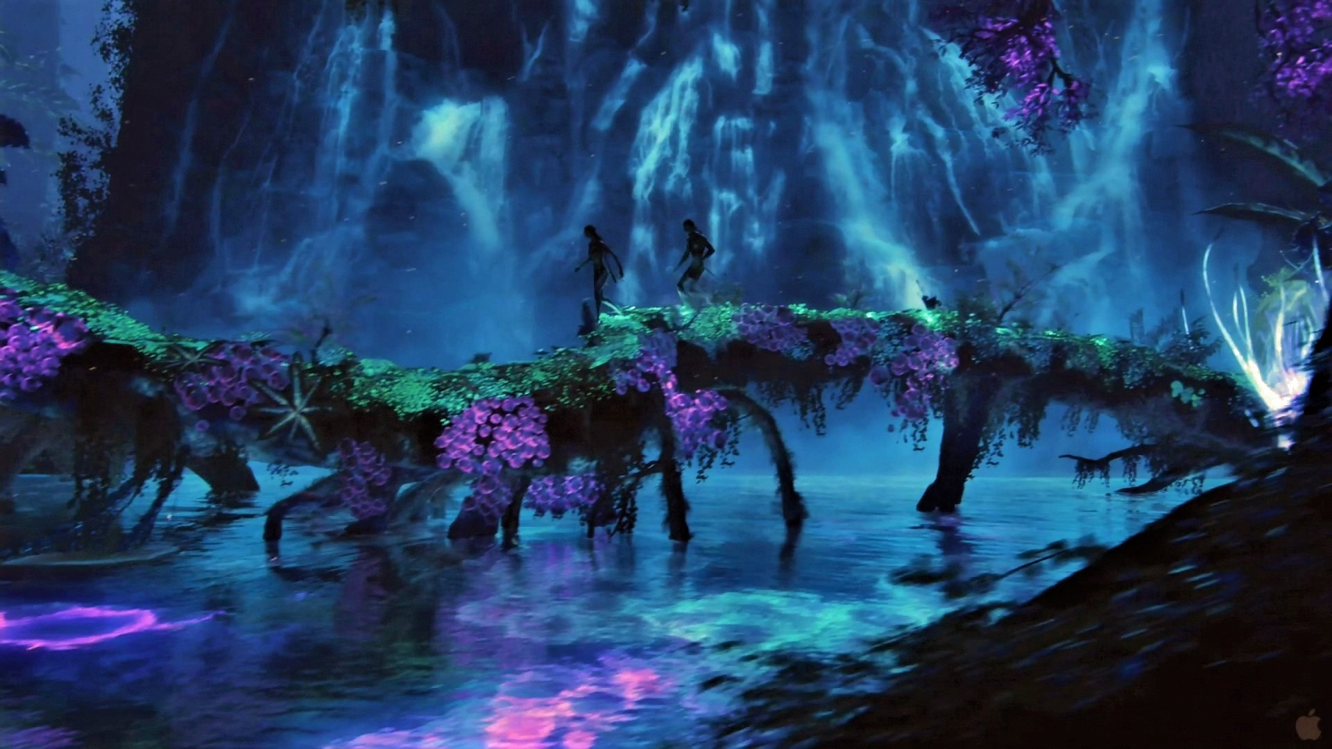 Free download wallpaper Fantasy, Vine, Avatar, Waterfall, Bridge, Pond, Movie on your PC desktop