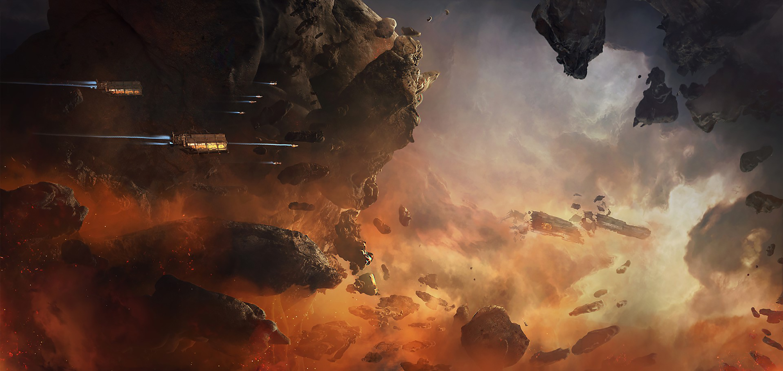 Free download wallpaper Space, Sci Fi, Spaceship, Asteroid on your PC desktop