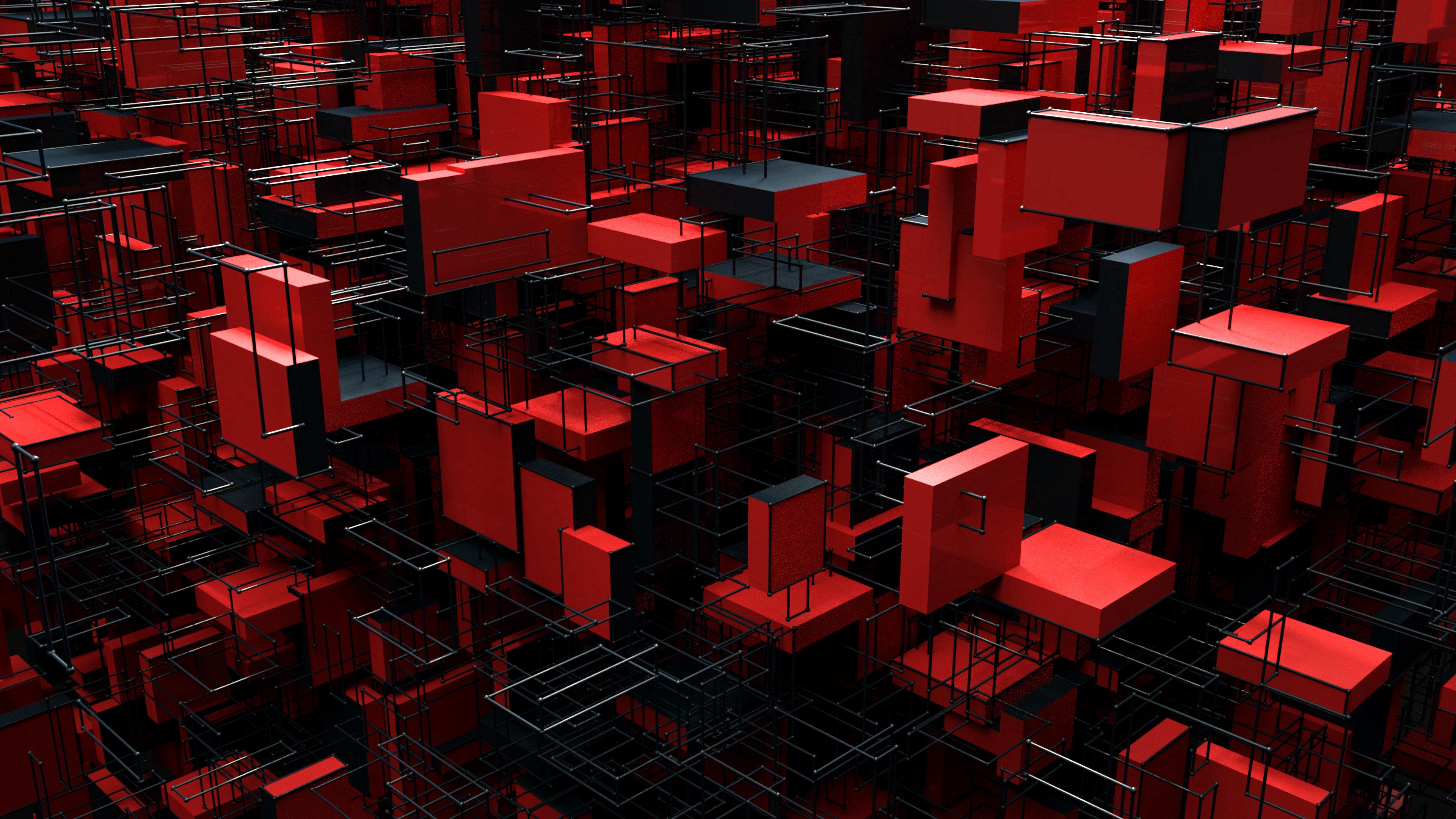 PC Wallpapers 3d, apples, black, red, structure