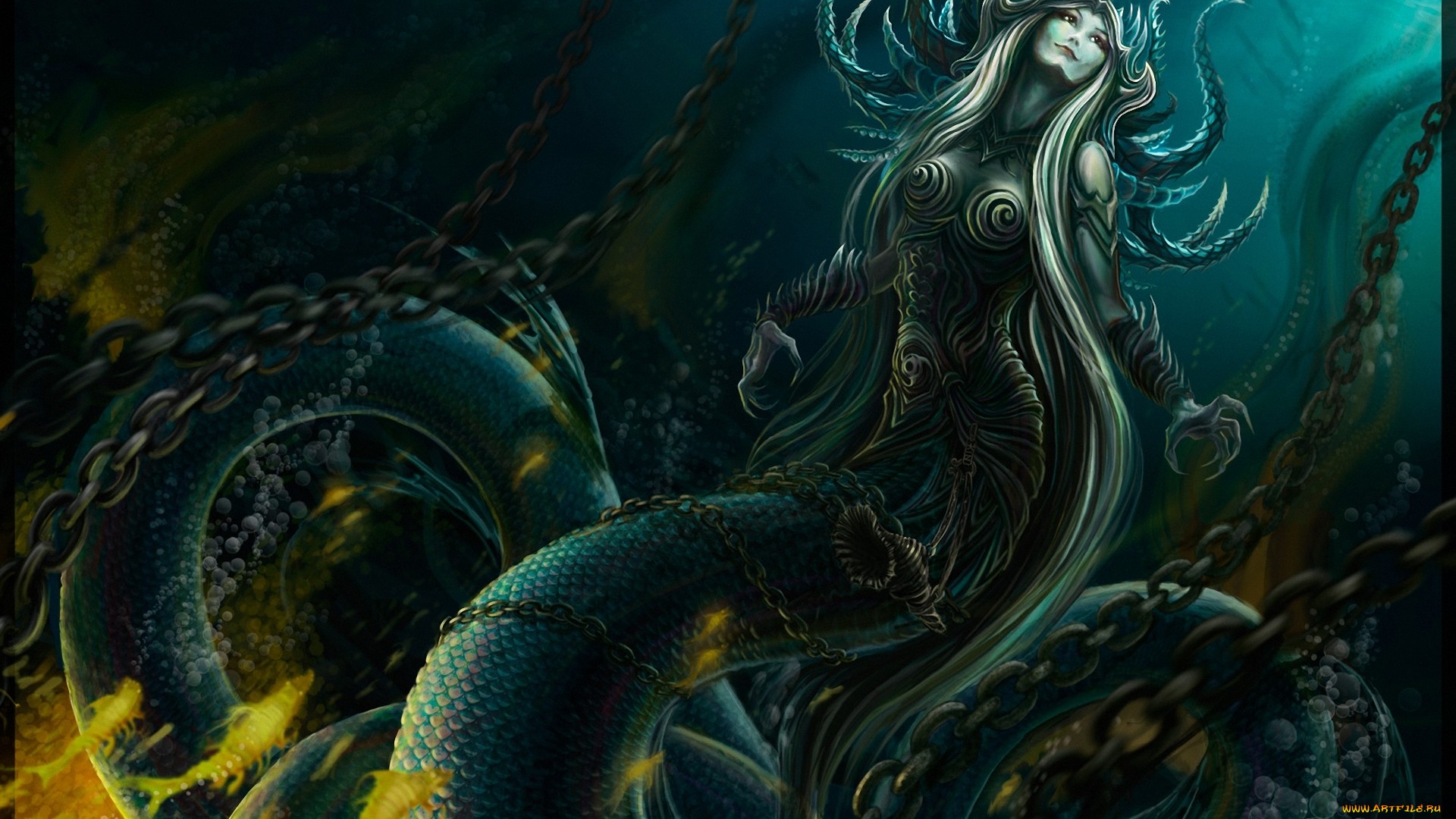 fantasy, sea monster Smartphone Background