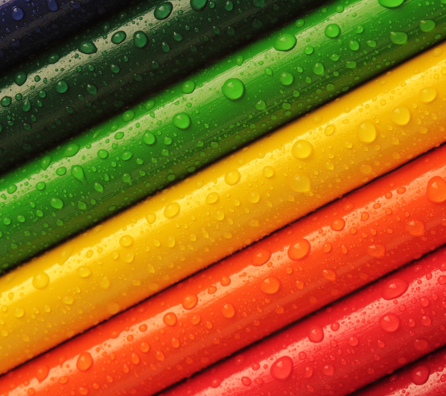 Download mobile wallpaper Rainbow, Close Up, Colorful, Pencil, Photography, Water Drop for free.