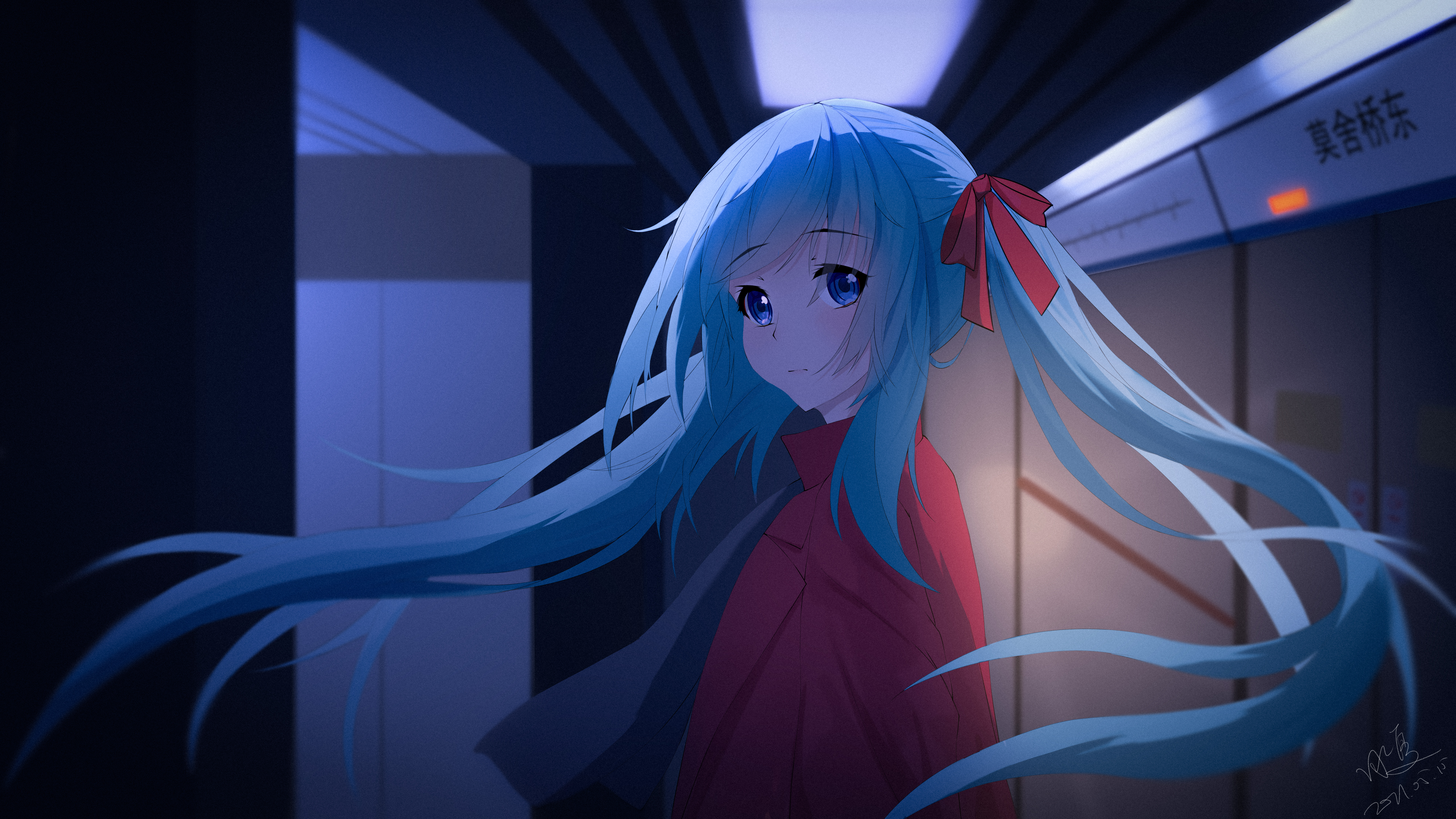 Téléchargez gratuitement l'image Vocaloïde, Yeux Bleus, Animé, Cheveux Bleus, Hatsune Miku, Cheveux Longs sur le bureau de votre PC