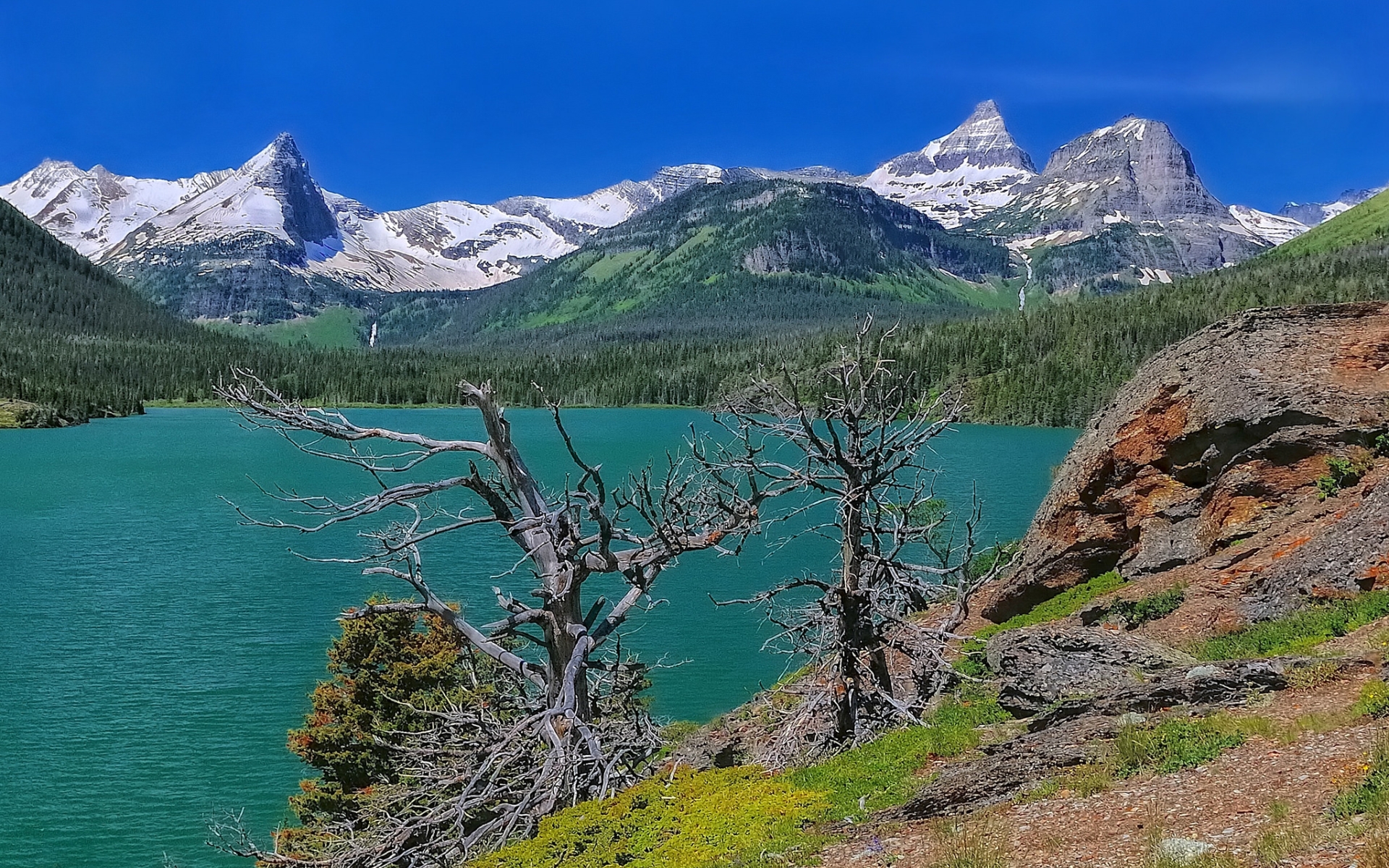 Descarga gratis la imagen Tierra/naturaleza, Lago Saint Mary en el escritorio de tu PC