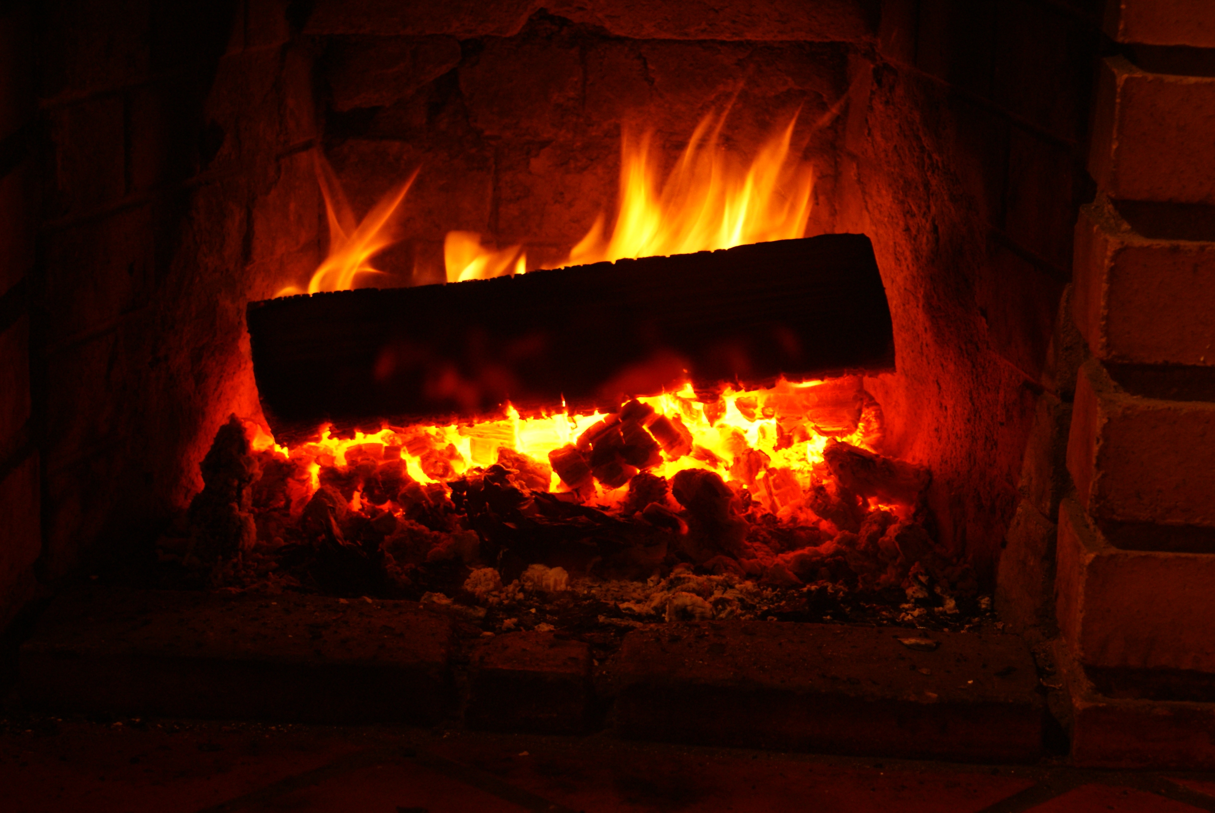 fire, coals, dark, firewood, fireplace, embers