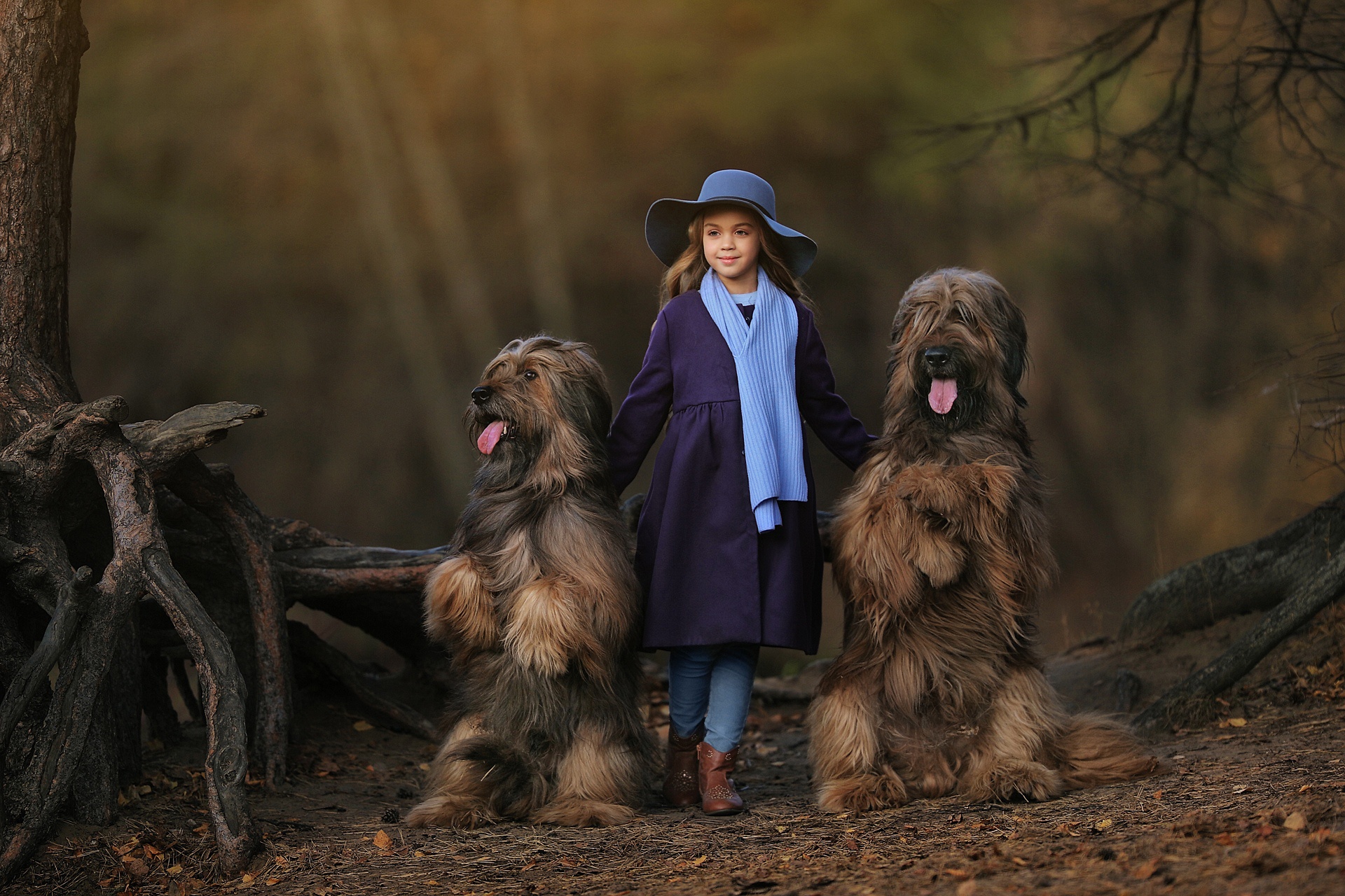 Download mobile wallpaper Dog, Child, Hat, Photography, Scarf for free.