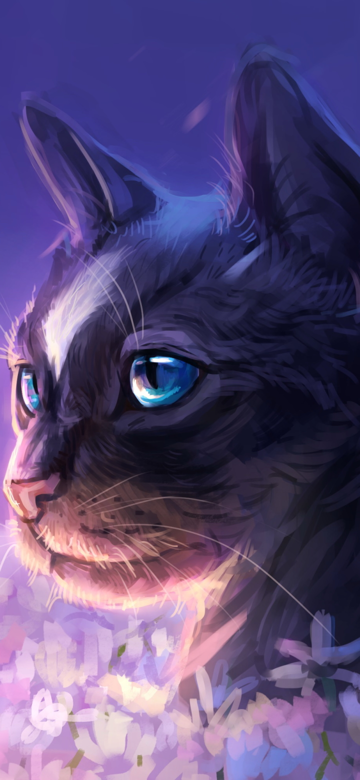 Download mobile wallpaper Fantasy, Cat, Blue Eyes, Fantasy Animals for free.