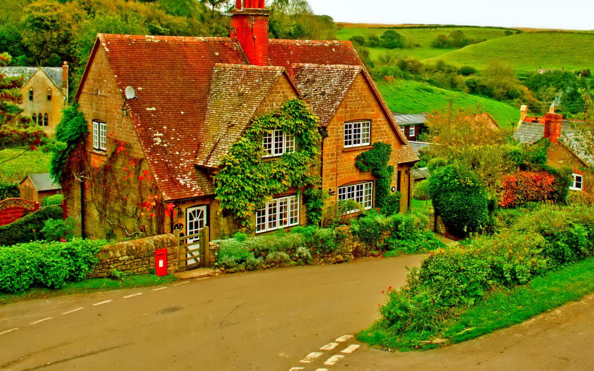 Free download wallpaper House, Village, Street, England, Man Made on your PC desktop