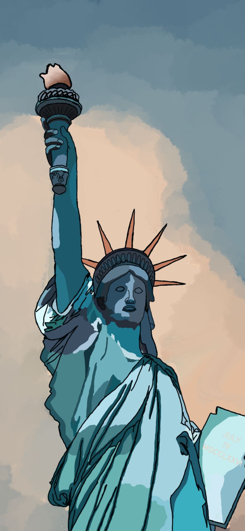 Скачати мобільні шпалери Статуя Свободи, Живопис, Створено Людиною безкоштовно.