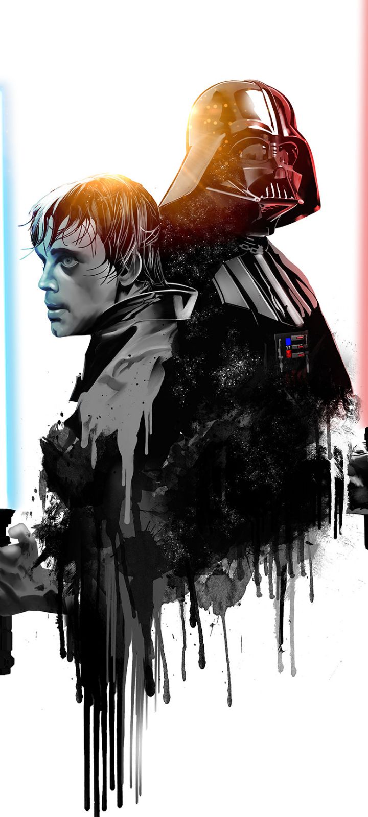 Download mobile wallpaper Star Wars, Sci Fi, Lightsaber, Darth Vader, Luke Skywalker for free.