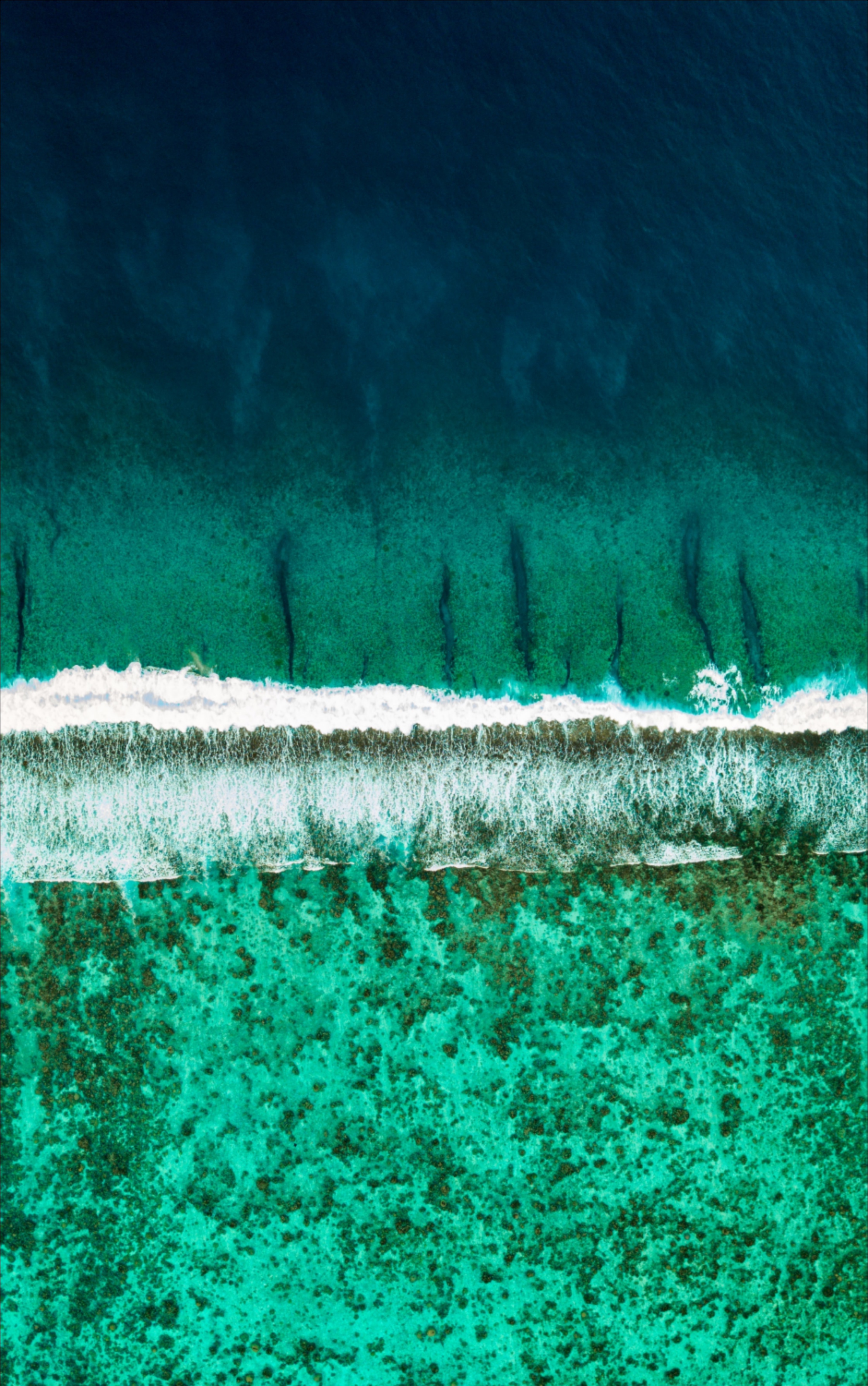 view from above, nature, shore, bank, ocean, foam, surf, wave