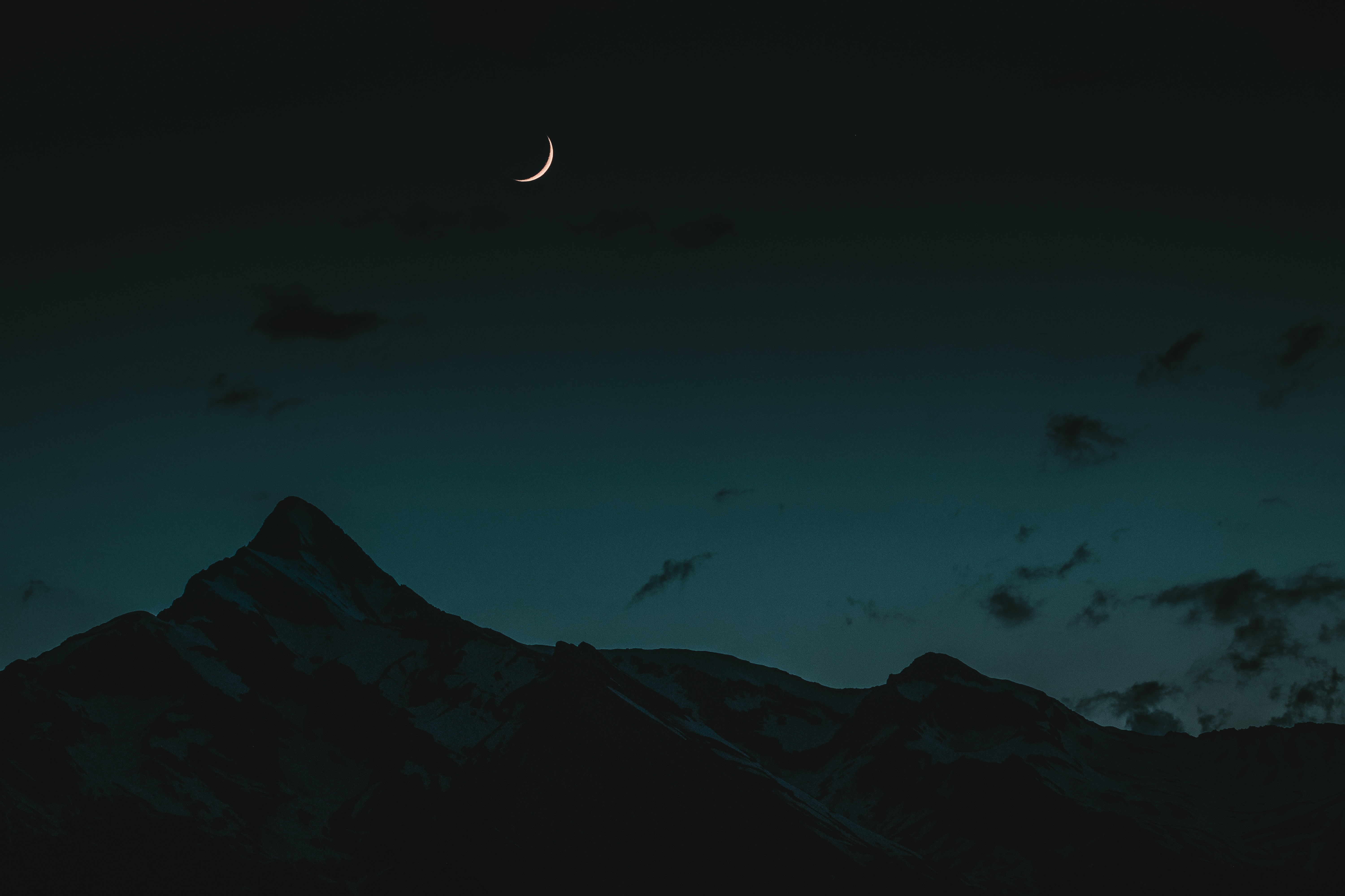Free download wallpaper Moon, Sky, Mountains, Night, Dark on your PC desktop