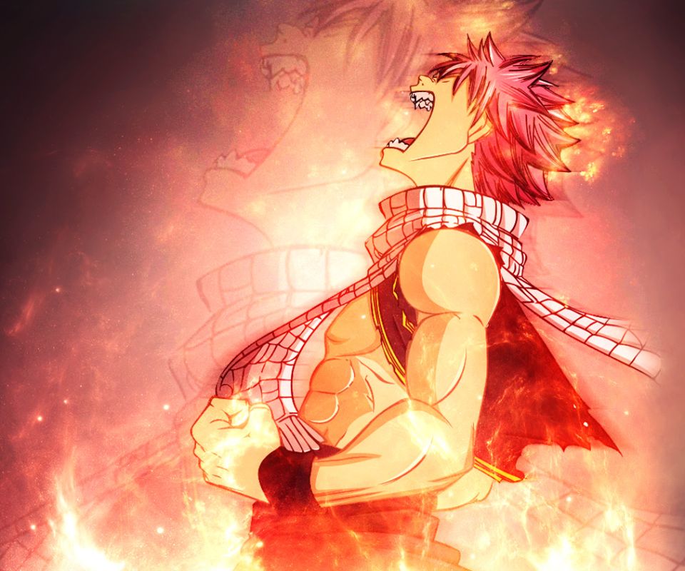 Download mobile wallpaper Anime, Magic, Flame, Scarf, Pink Hair, Fairy Tail, Natsu Dragneel for free.