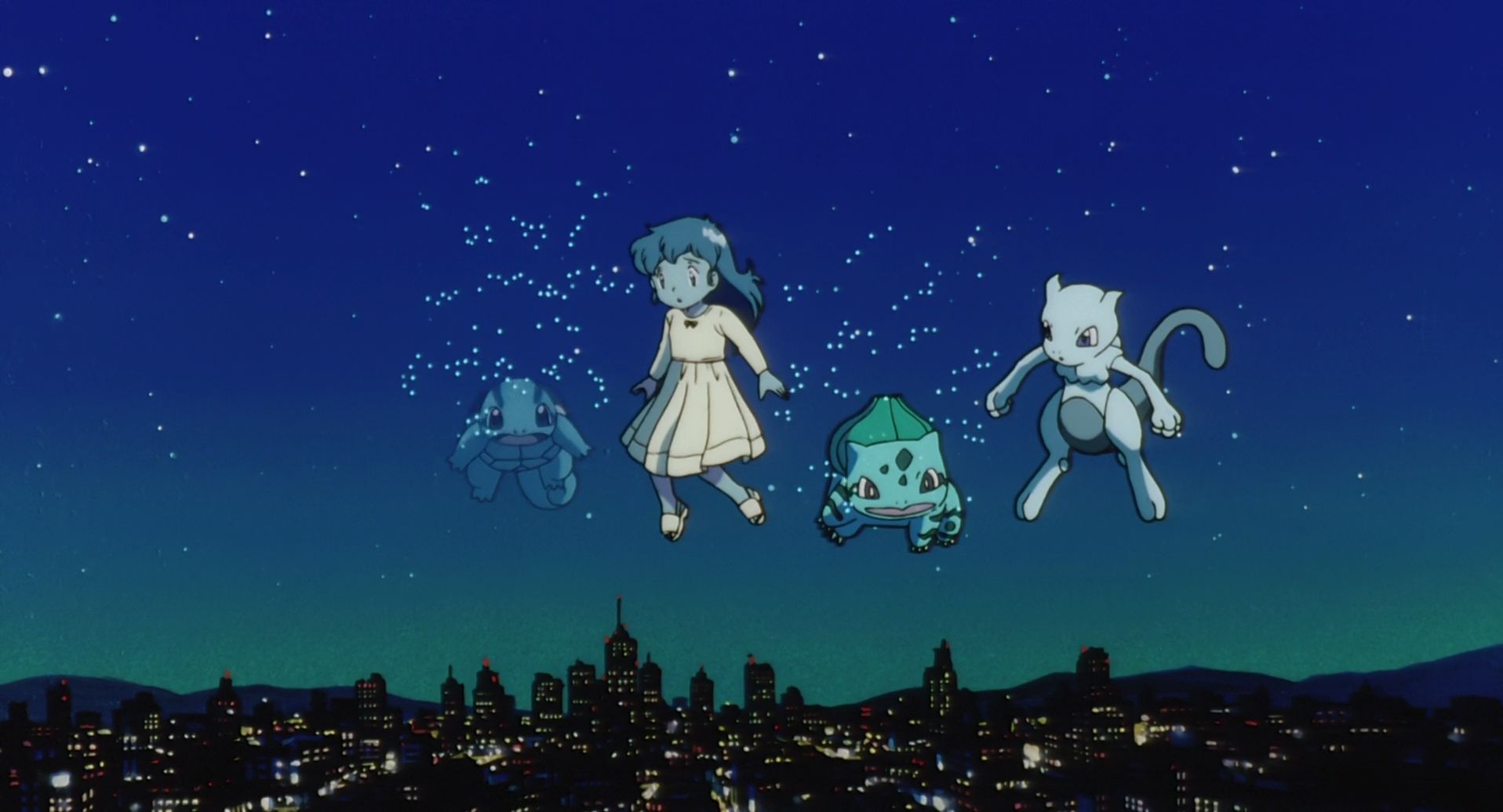 anime, pokémon: the first movie, ambertwo (pokémon), bulbasaur (pokémon), mewtwo (pokémon), squirtle (pokémon), pokémon